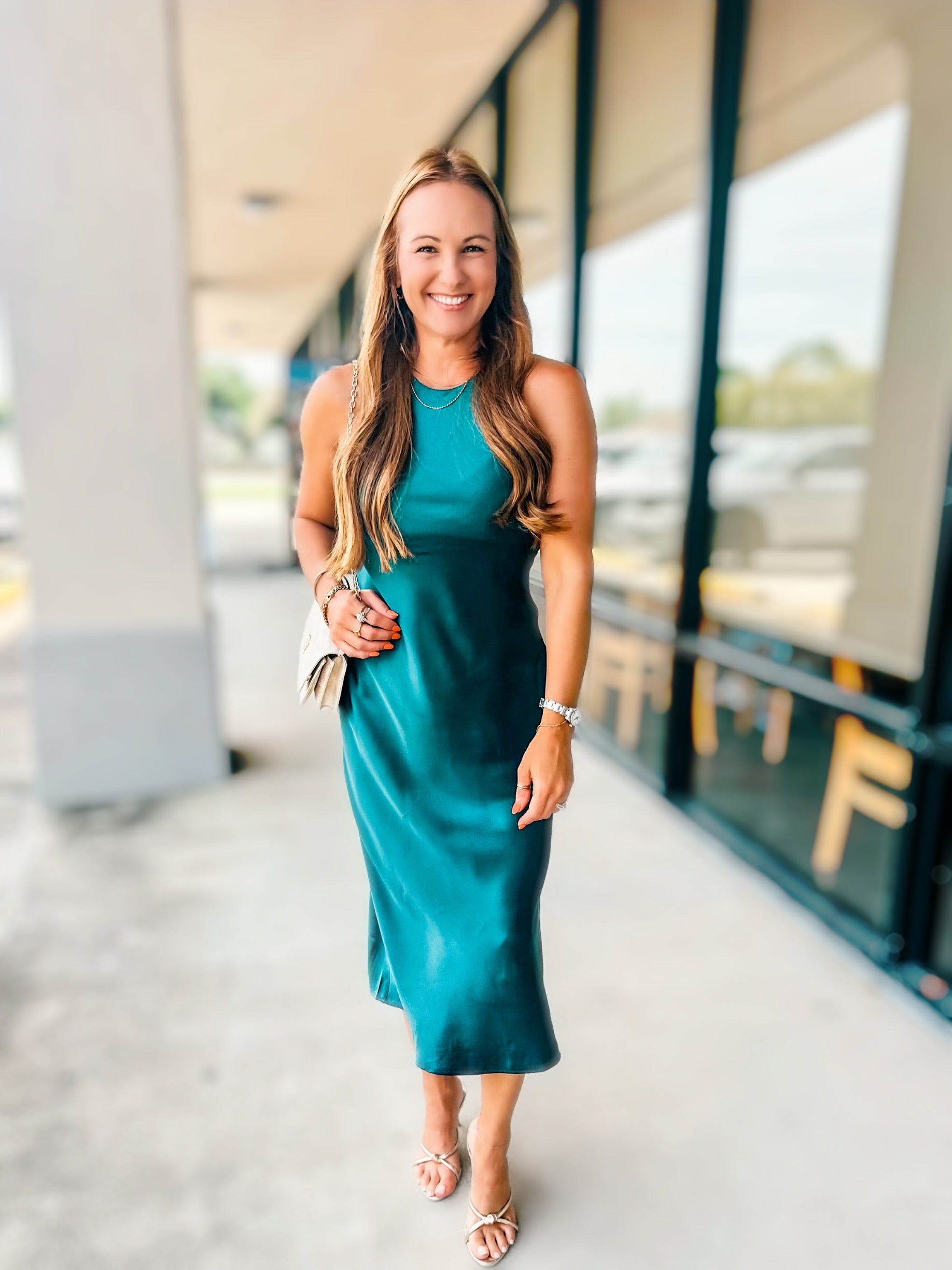SATIN MIDI DRESS