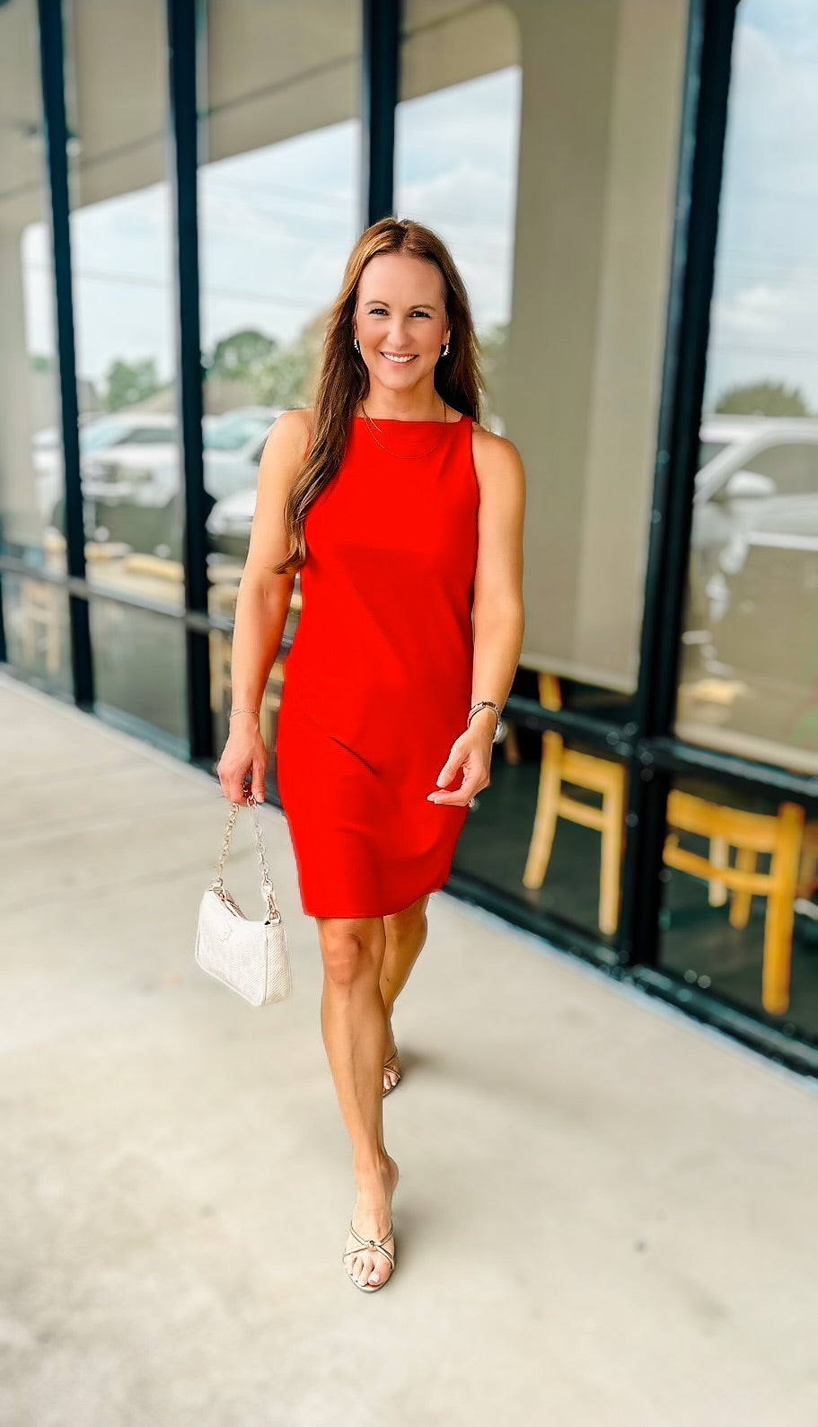 TAILORED SQUARE NECK MINI DRESS