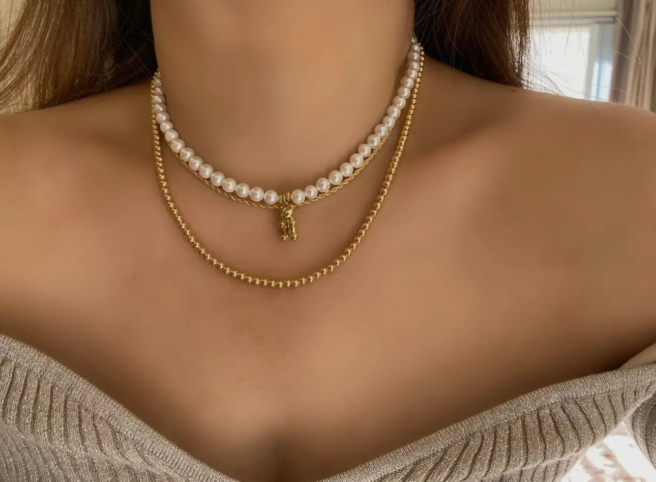 BEADED LAYERING NECKLACE