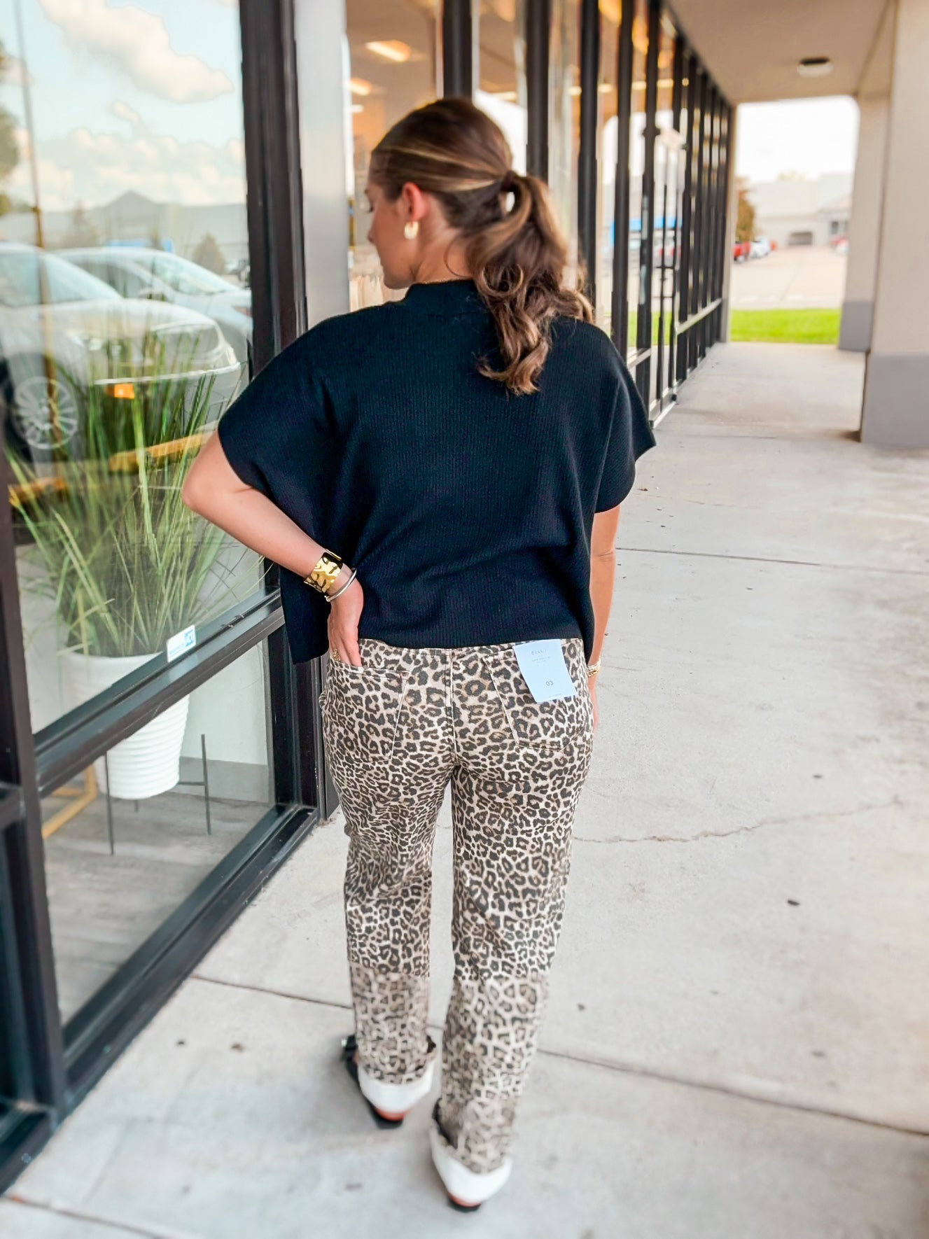 LEOPARD HIGH RISE JEAN