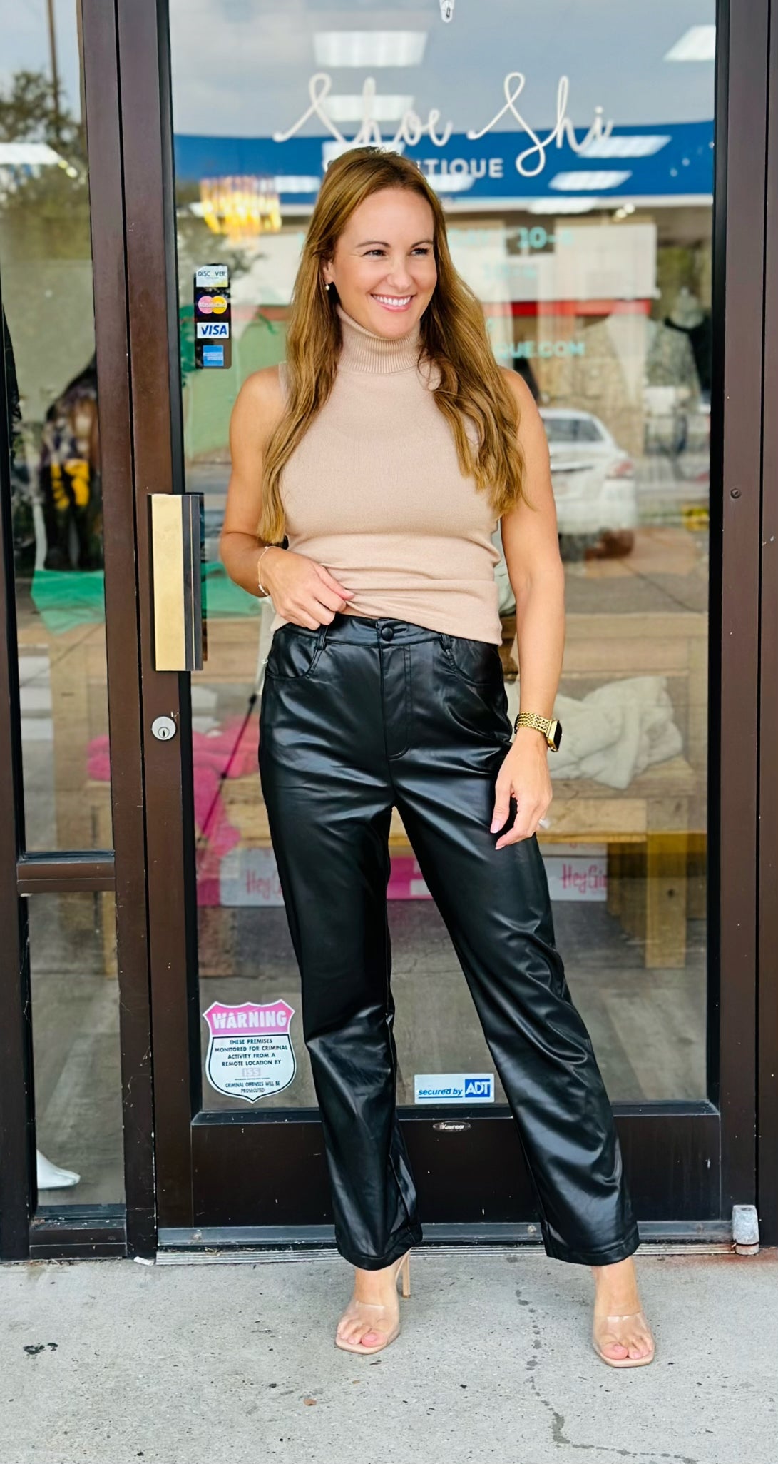 STRAIGHT LEG LEATHER PANTS 2316