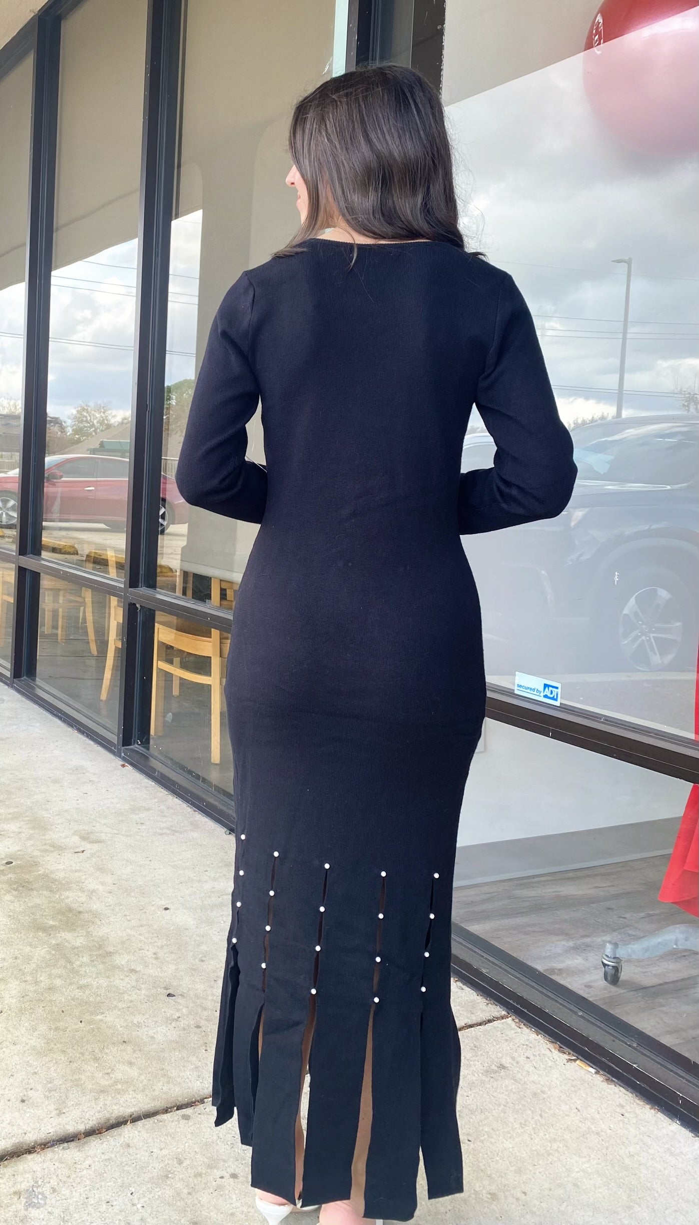 PEARL TRIM MIDI DRESS 4270