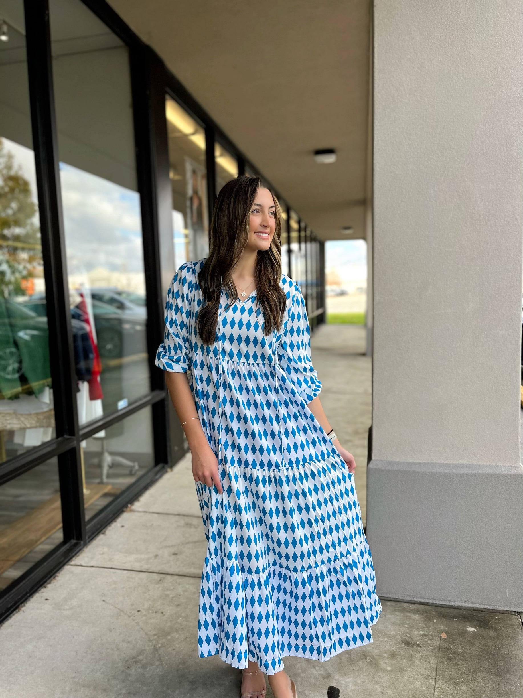 GEO PRINT MAXI DRESS