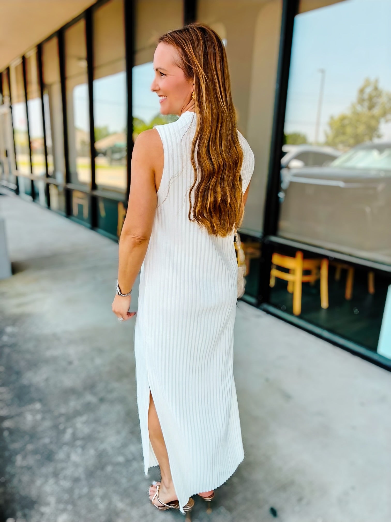 PLEATED MAXI DRESS