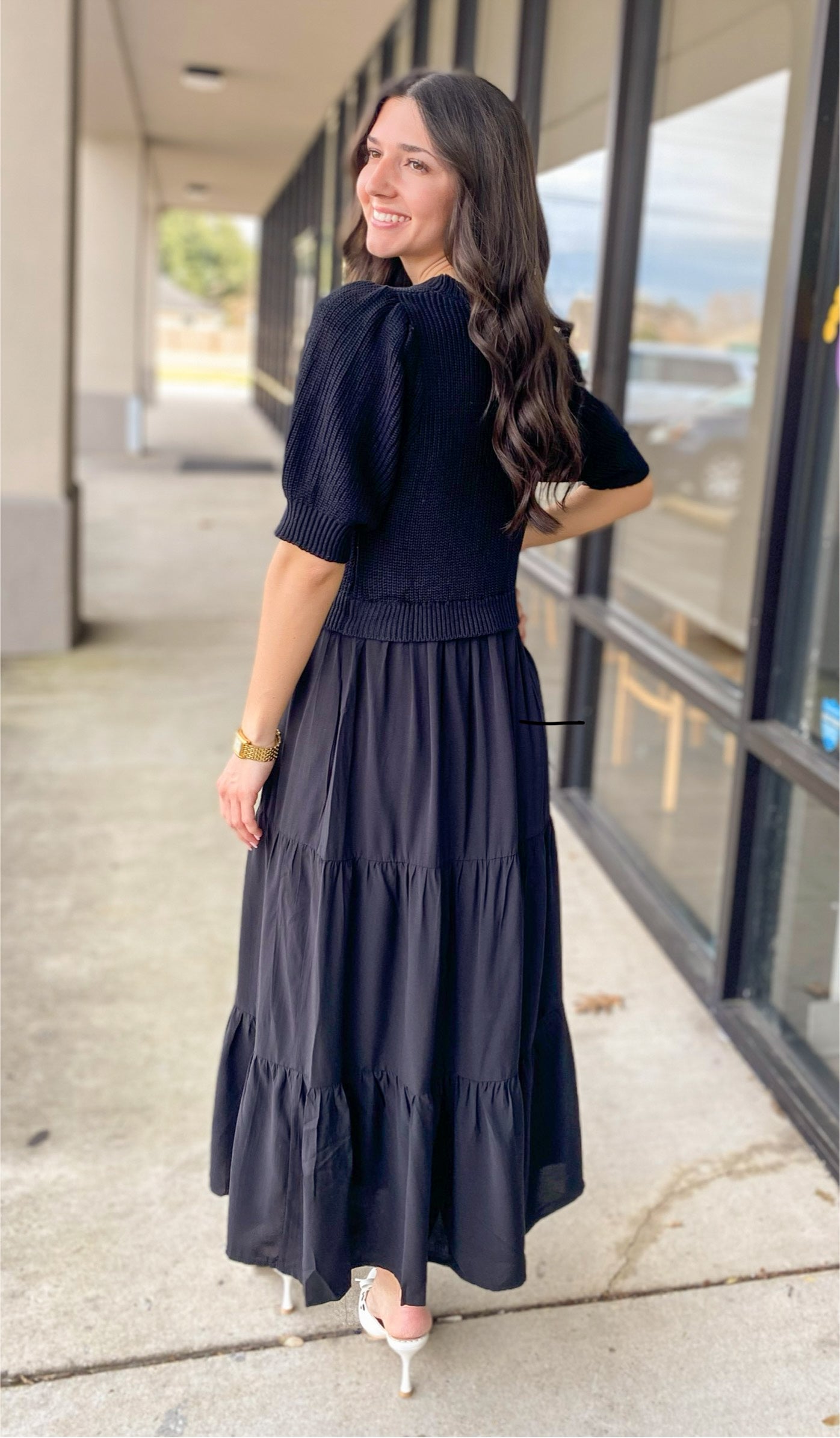 MIXED MEDIA MAXI DRESS 852S