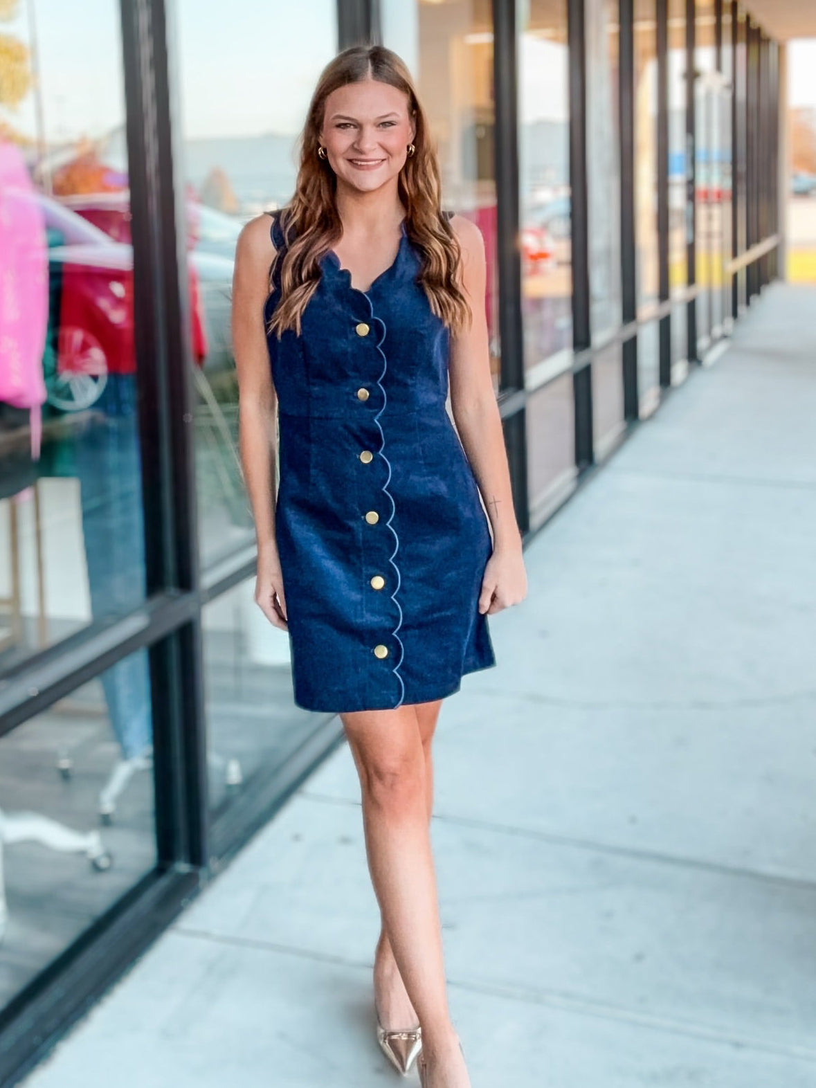 BORDEAUX SCALLOP DRESS