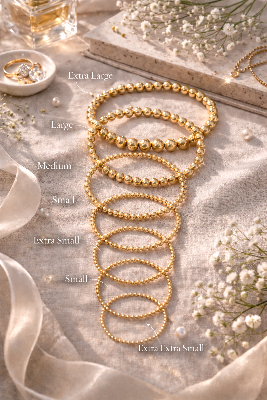 BALL BEADED STRETCH BRACELET