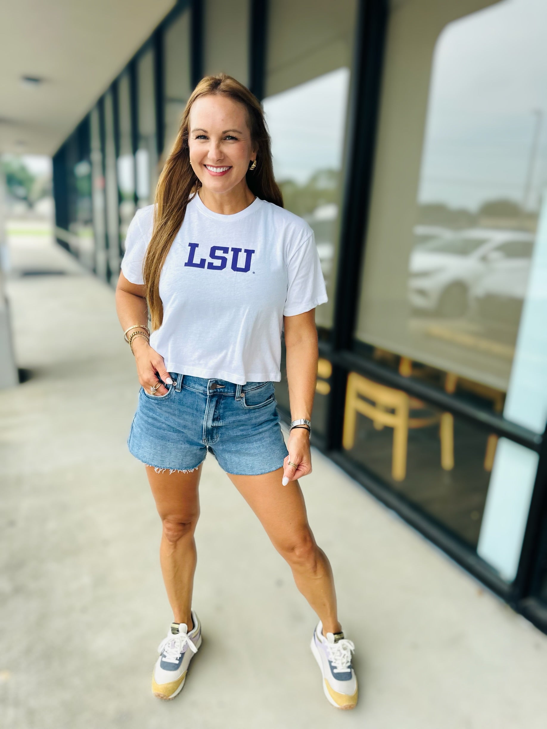 LSU VARSITY CROP TOP