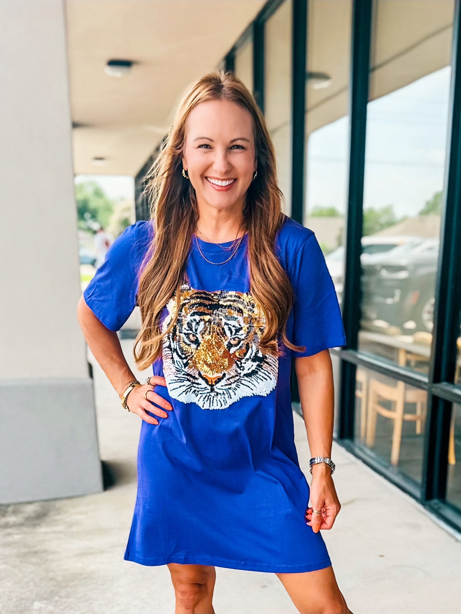 SEQUIN TIGER T-SHIRT DRESS