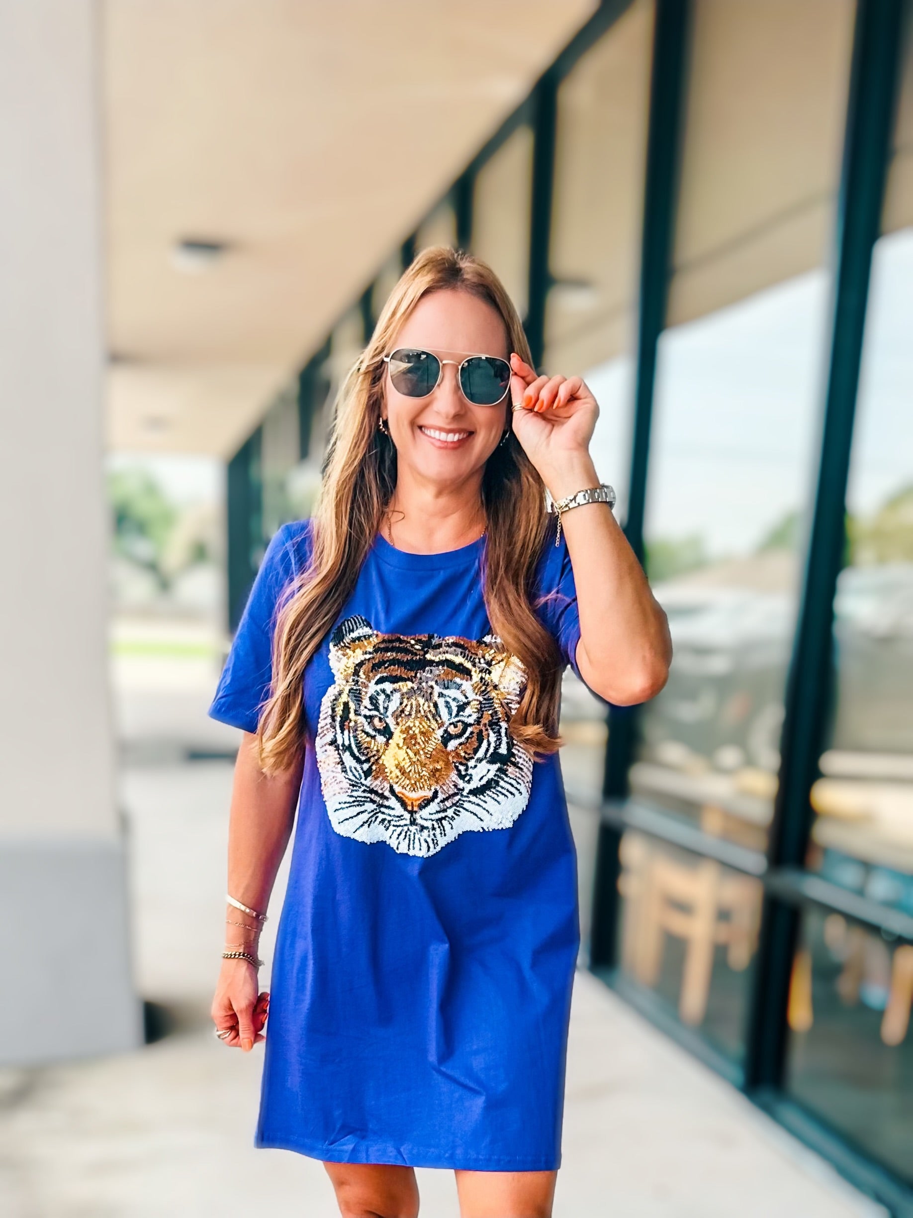 SEQUIN TIGER T-SHIRT DRESS
