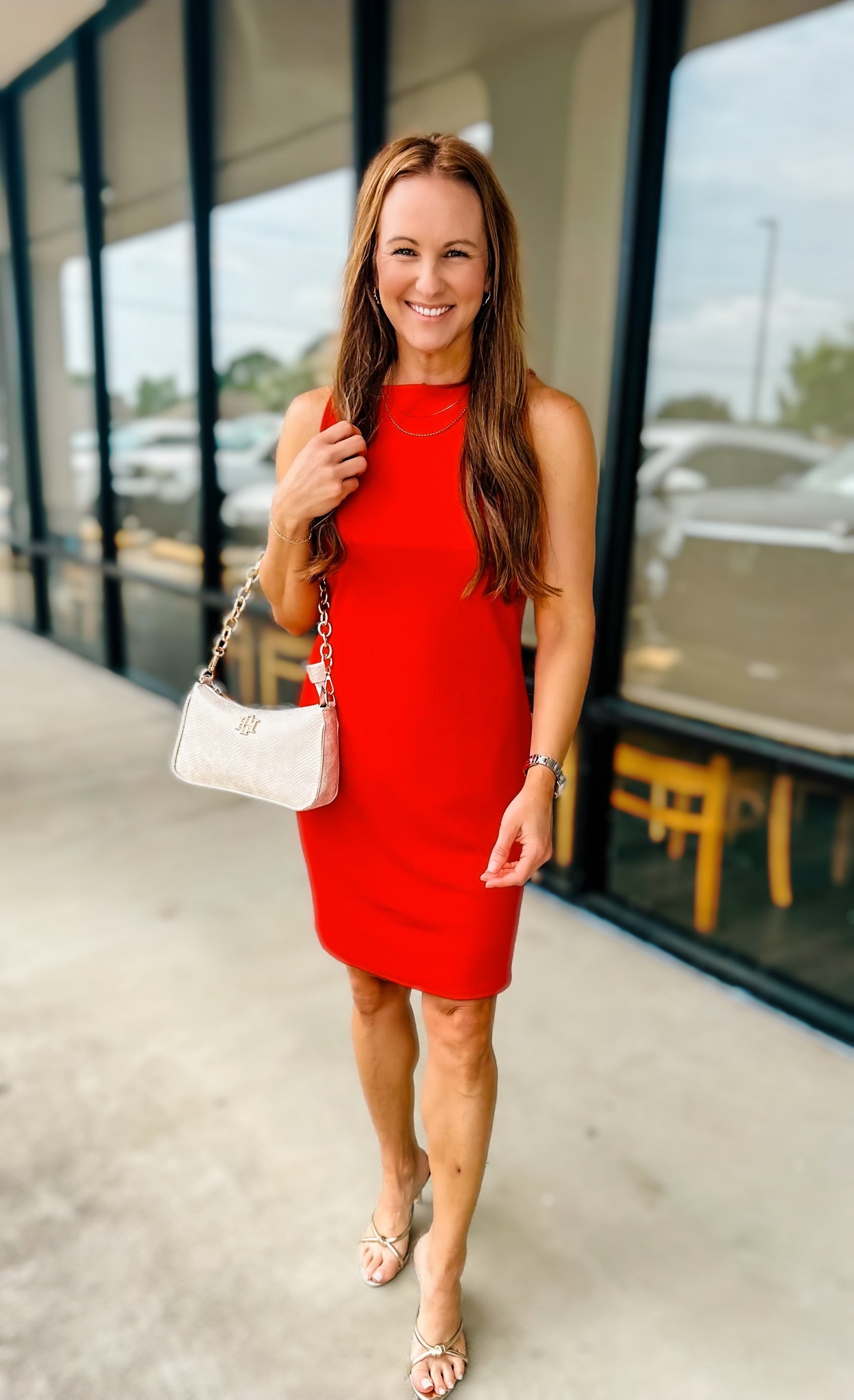TAILORED SQUARE NECK MINI DRESS