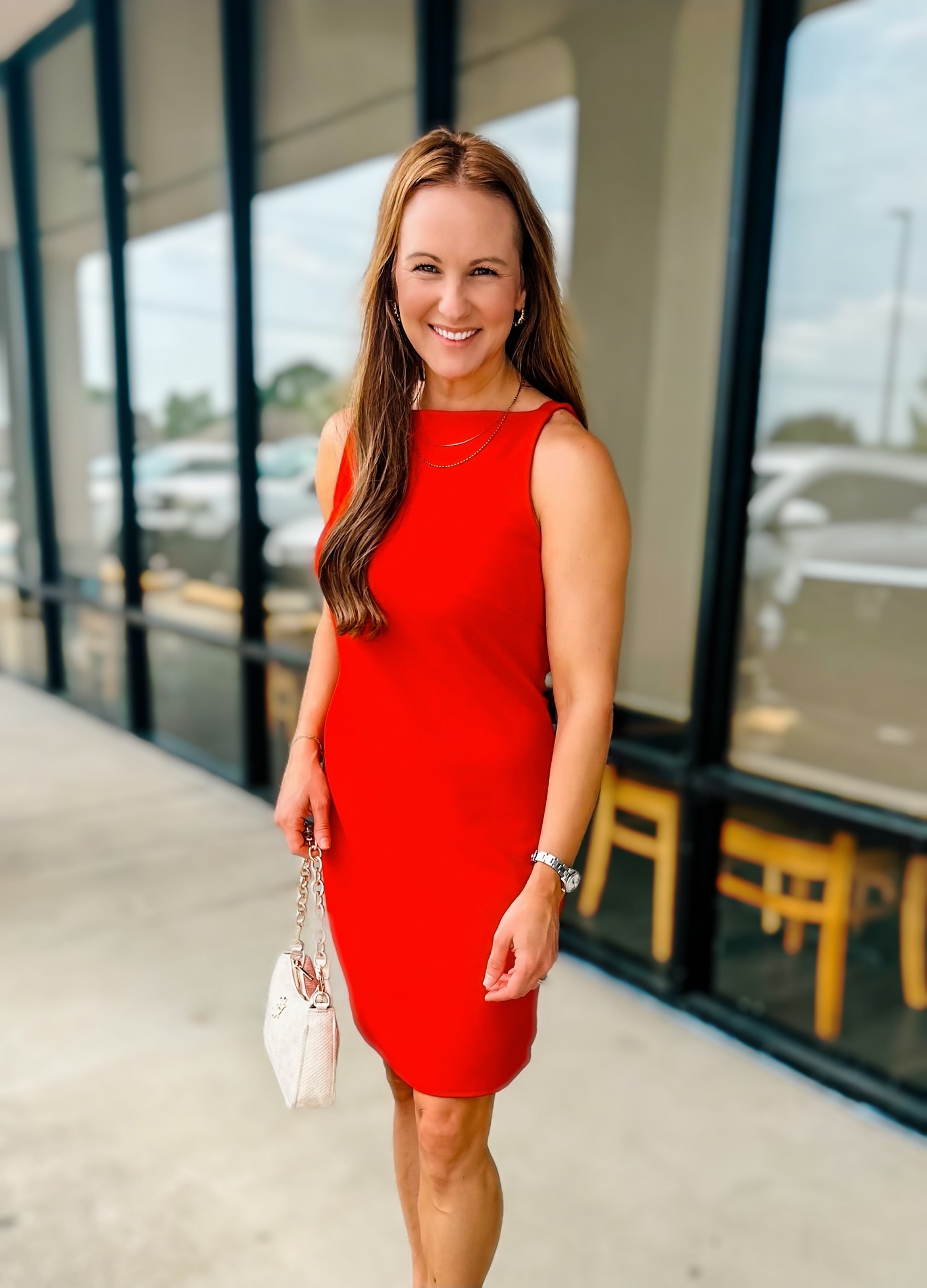 TAILORED SQUARE NECK MINI DRESS