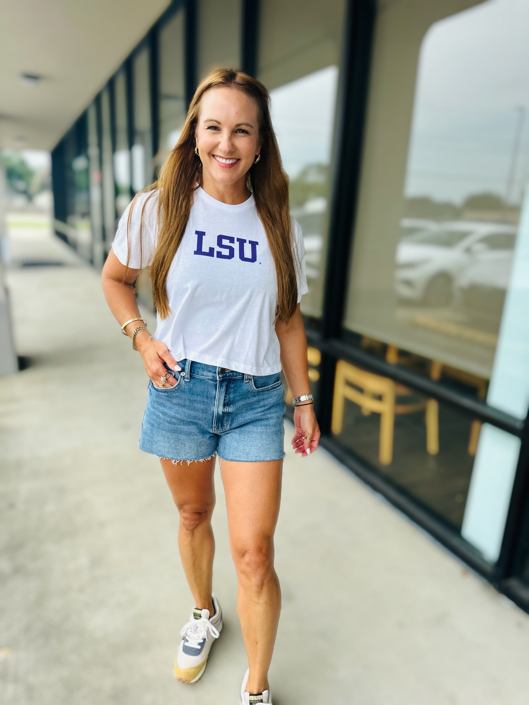 LSU VARSITY CROP TOP