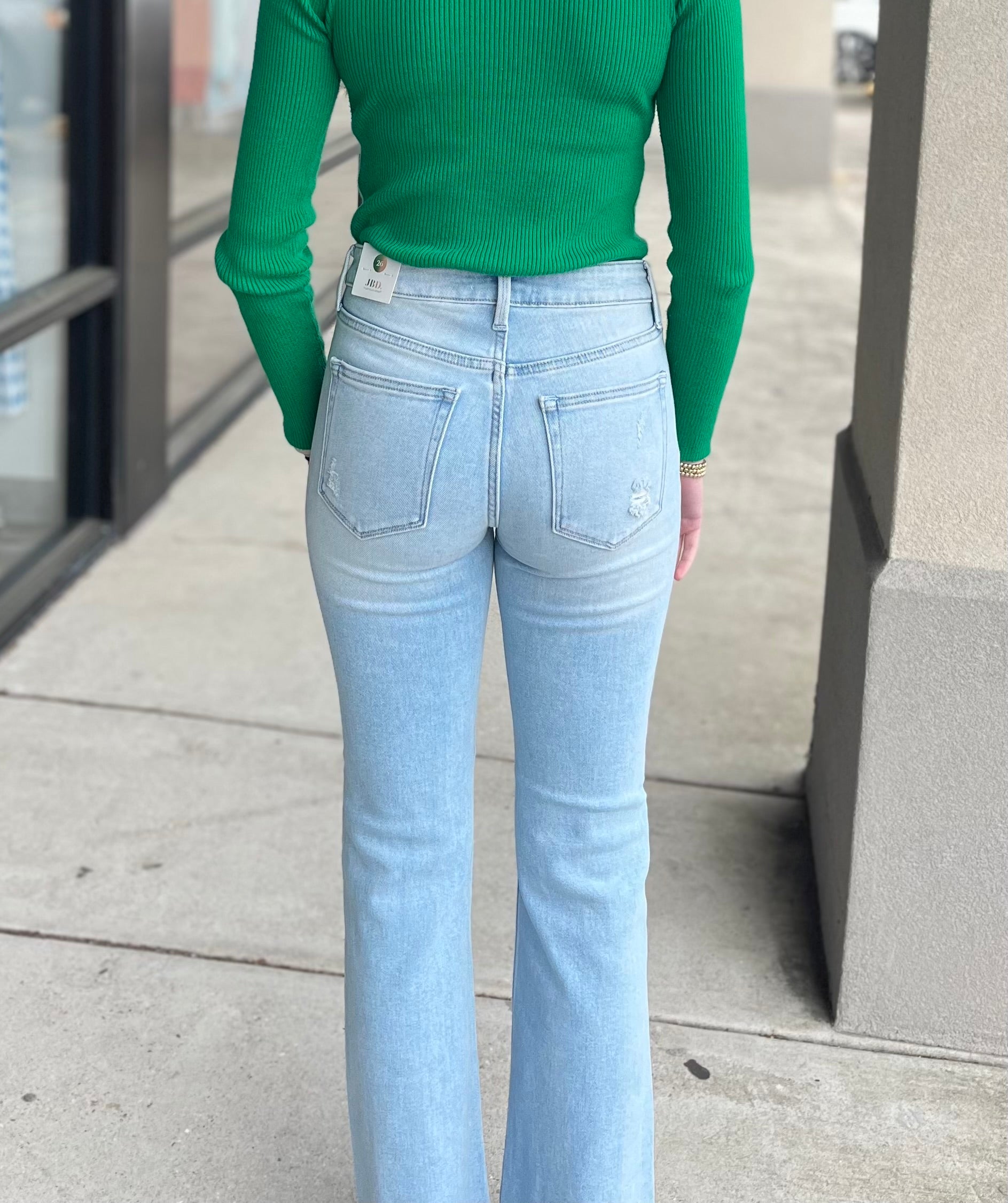 MID RISE FLARE JEANS DP634
