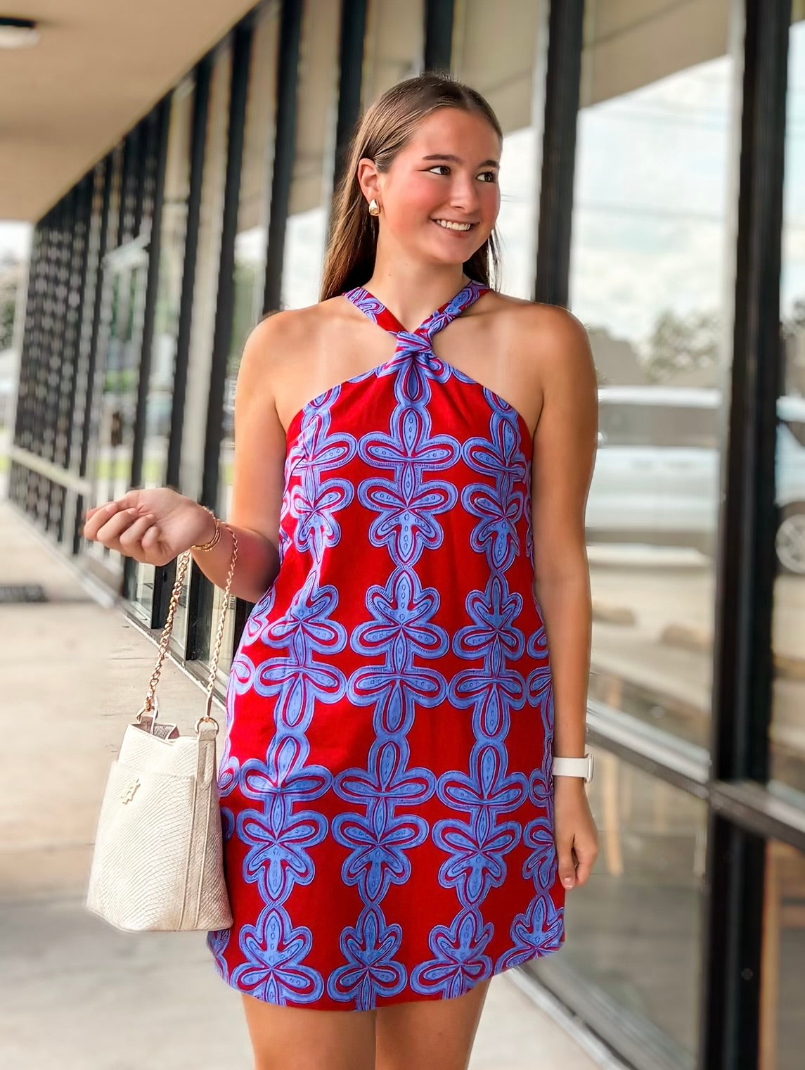 RORY FLORAL HALTER DRESS