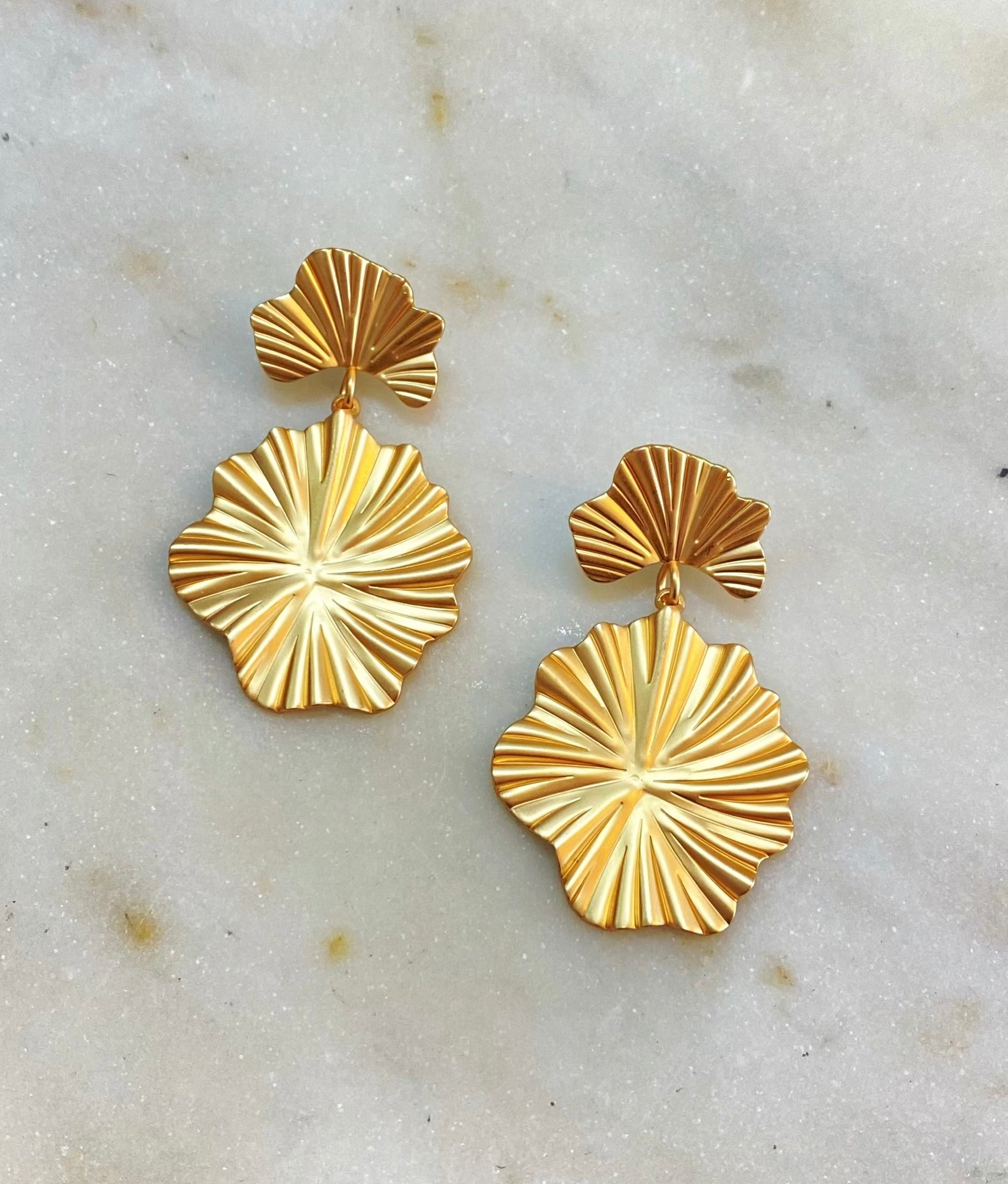 DOUBLE FAN DROP EARRINGS