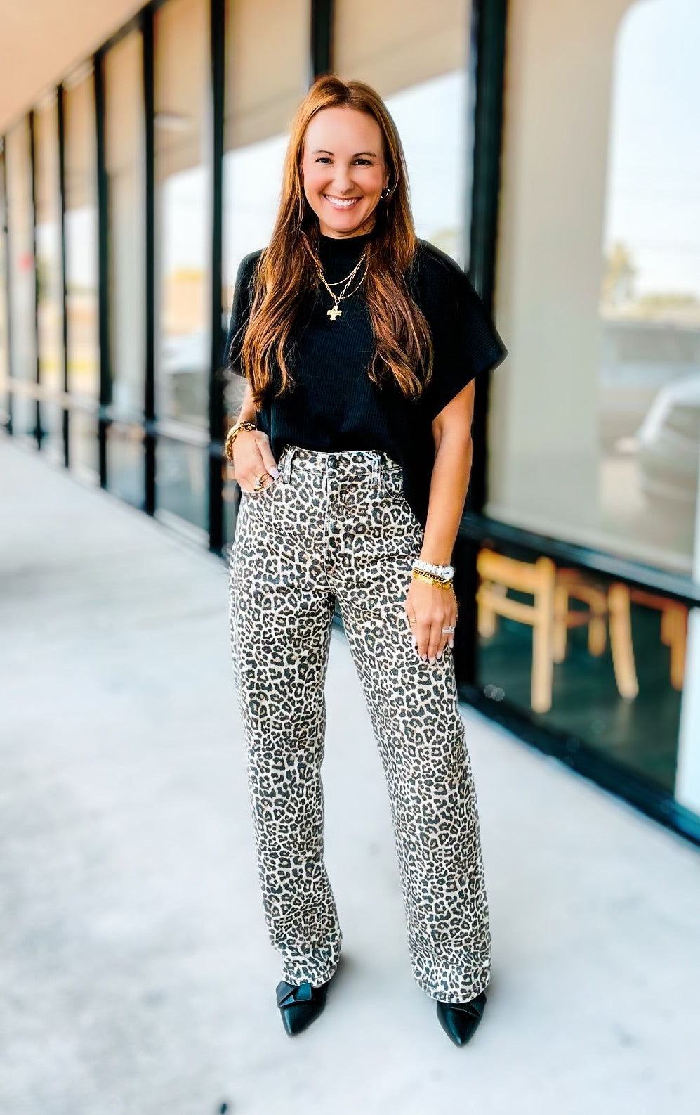 LEOPARD HIGH RISE JEAN