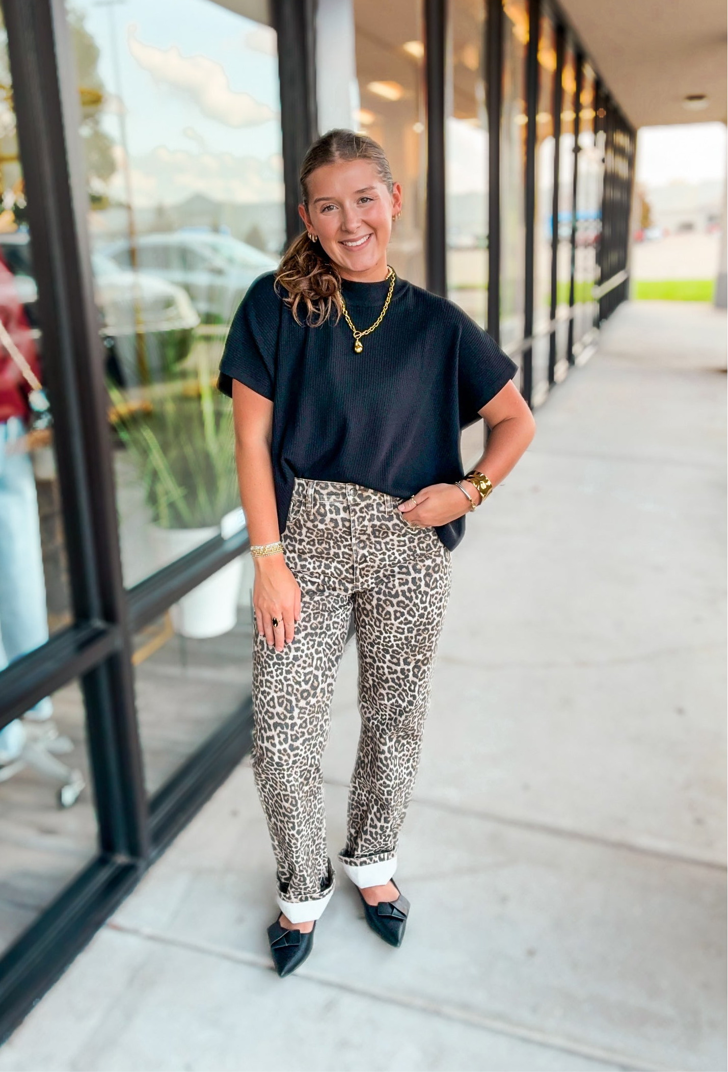 LEOPARD HIGH RISE JEAN