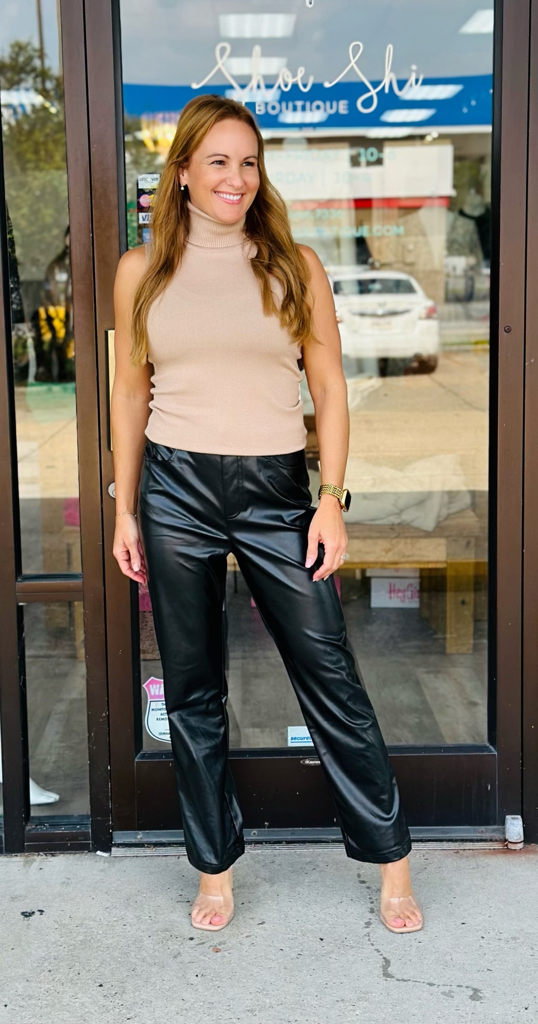 STRAIGHT LEG LEATHER PANTS 2316