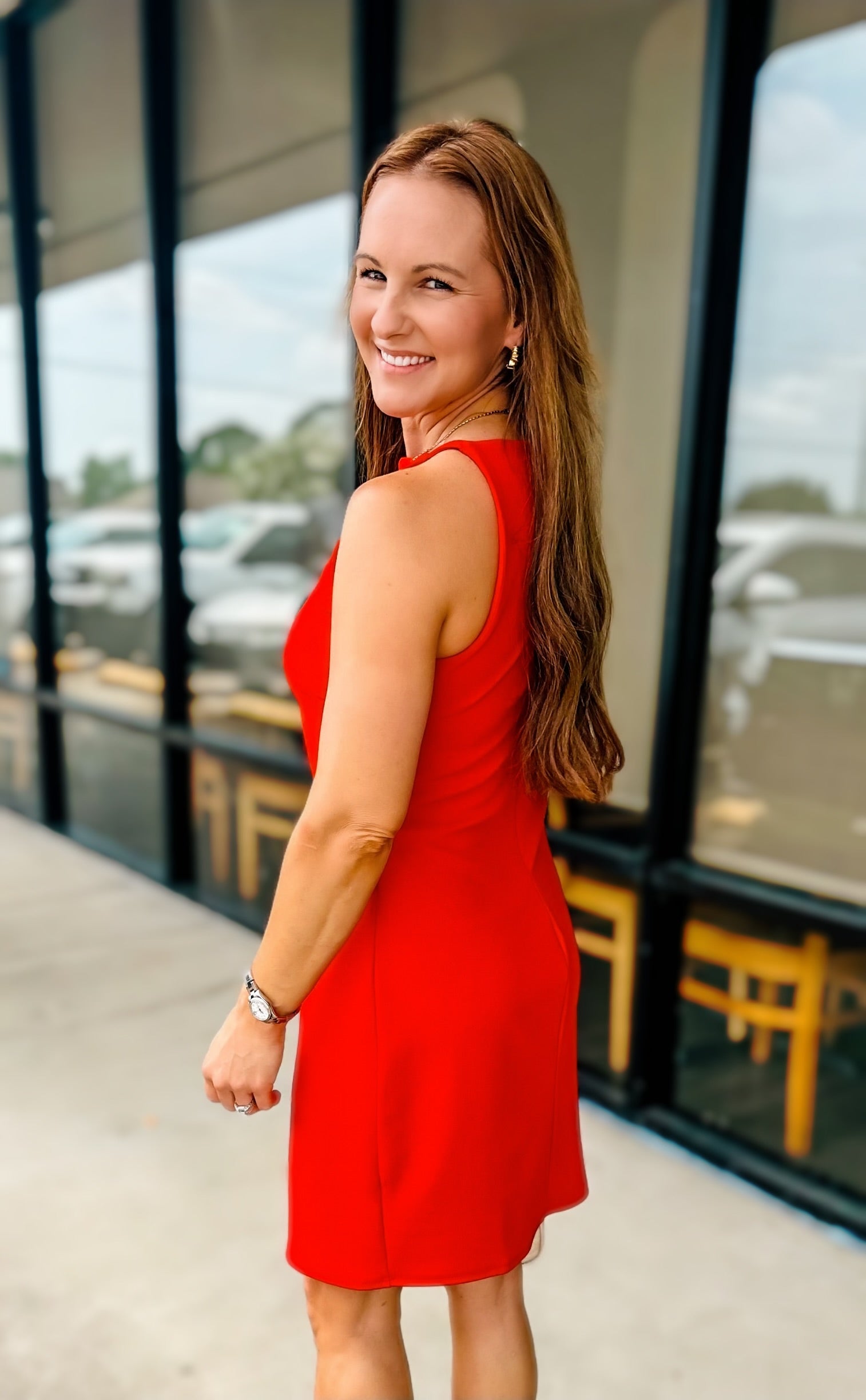 TAILORED SQUARE NECK MINI DRESS