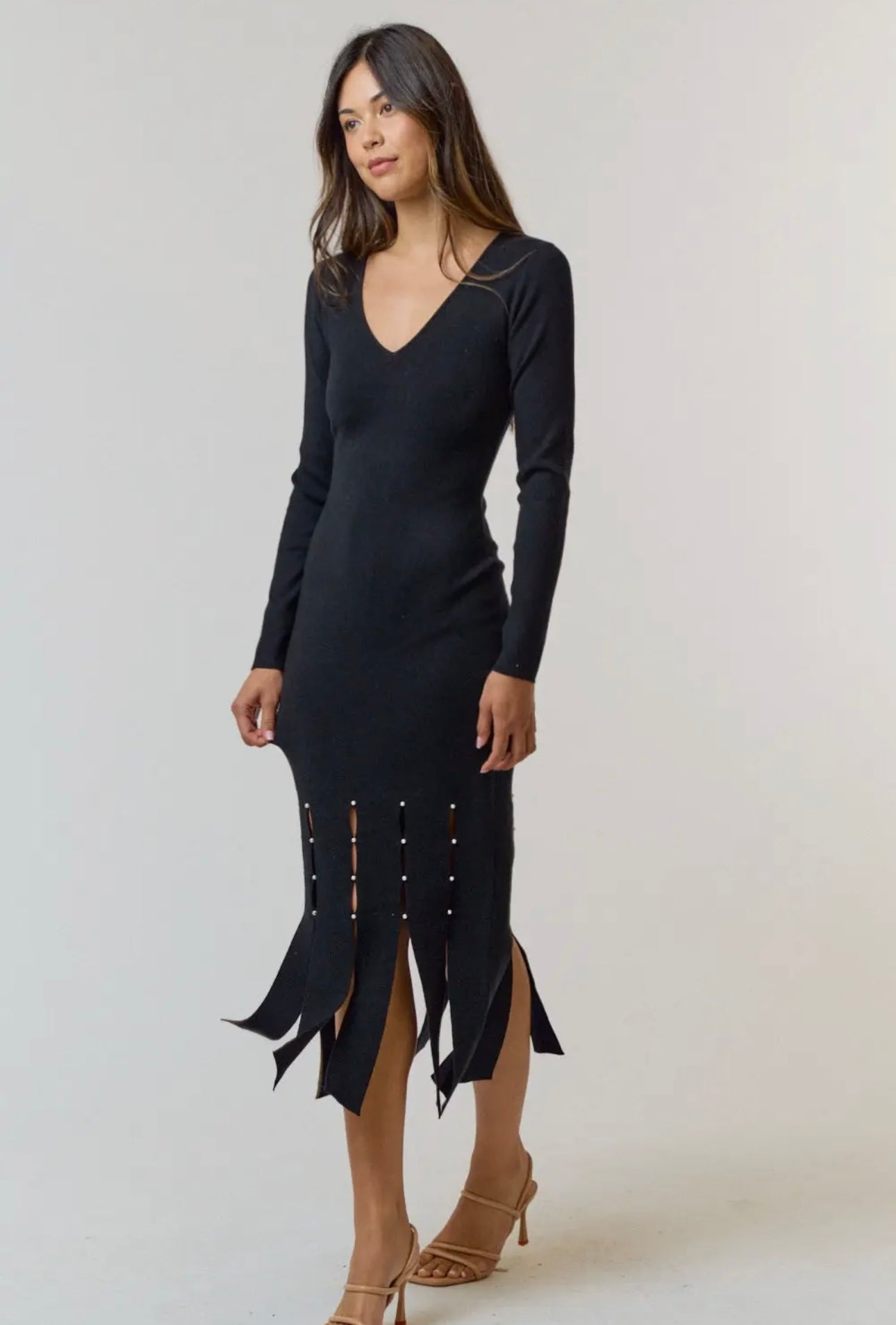 PEARL TRIM MIDI DRESS 4270