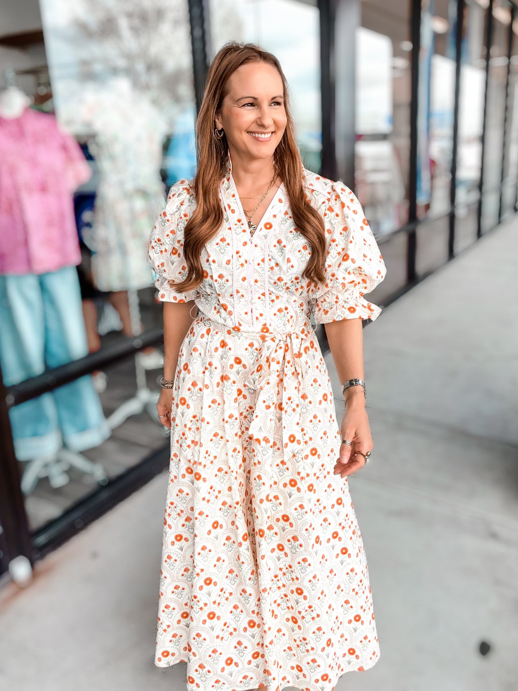 MORE GOOD DAYS FLORAL MIDI DRESS