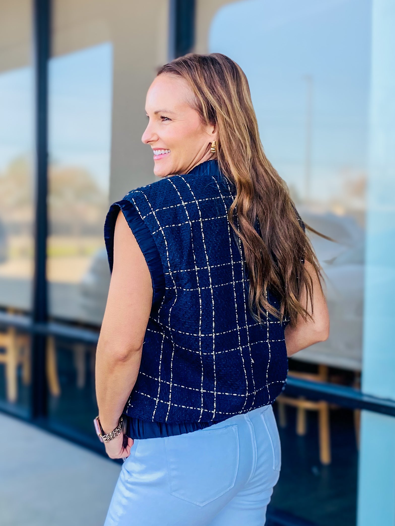BUTTON DOWN VEST TOP 4057
