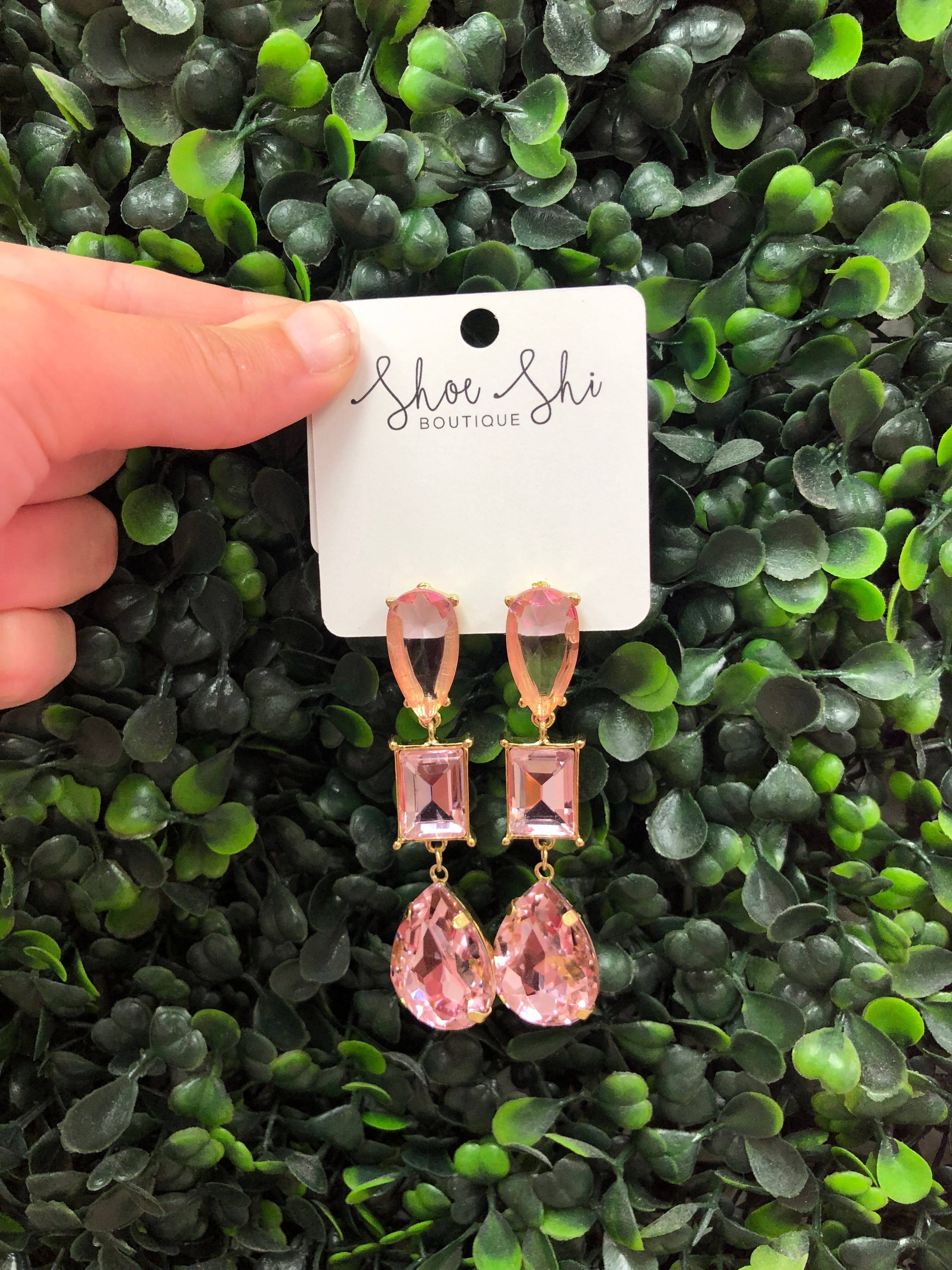 RHINESTONE DROP EARRING