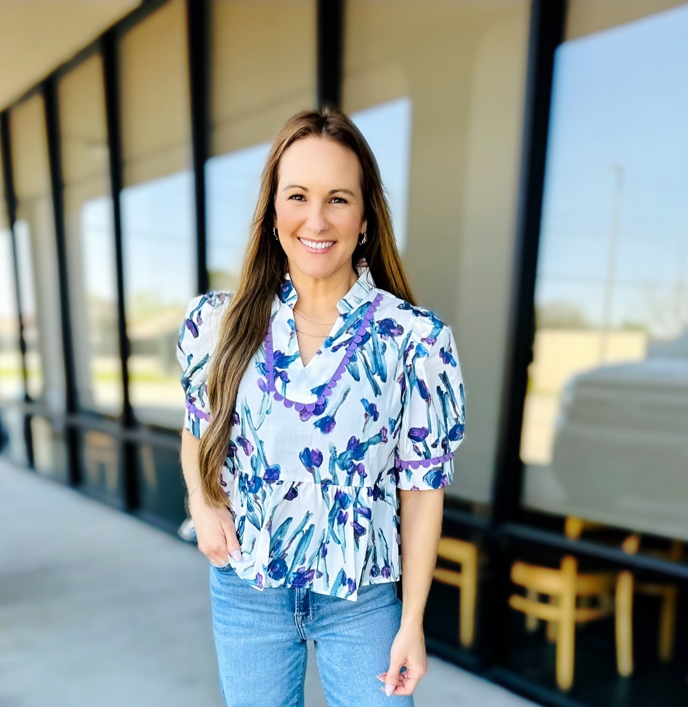 PURPLE PEPLUM TOP 826