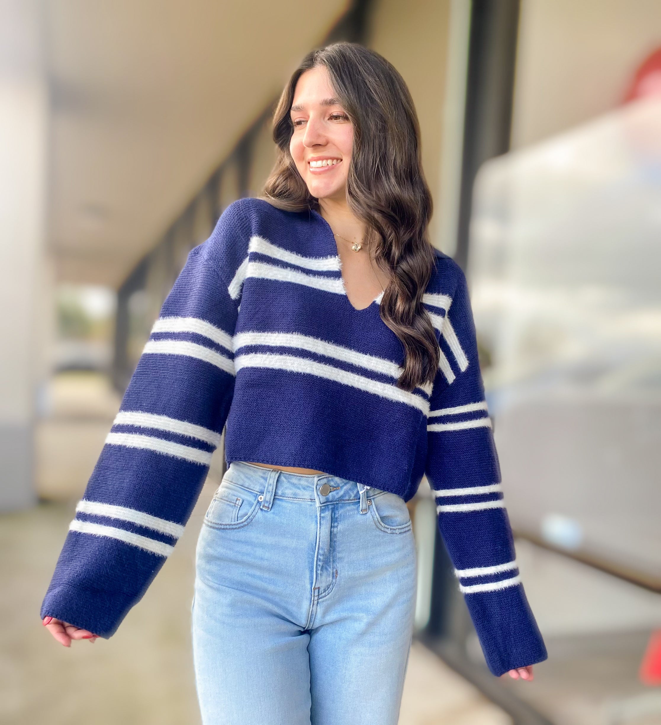 STRIPED SWEATER TOP 7393