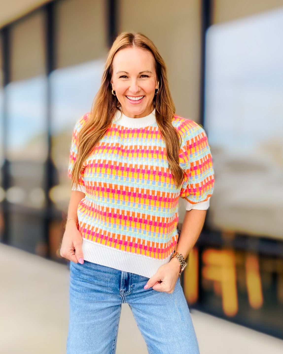 POP OF COLOR SWEATER TOP 2135