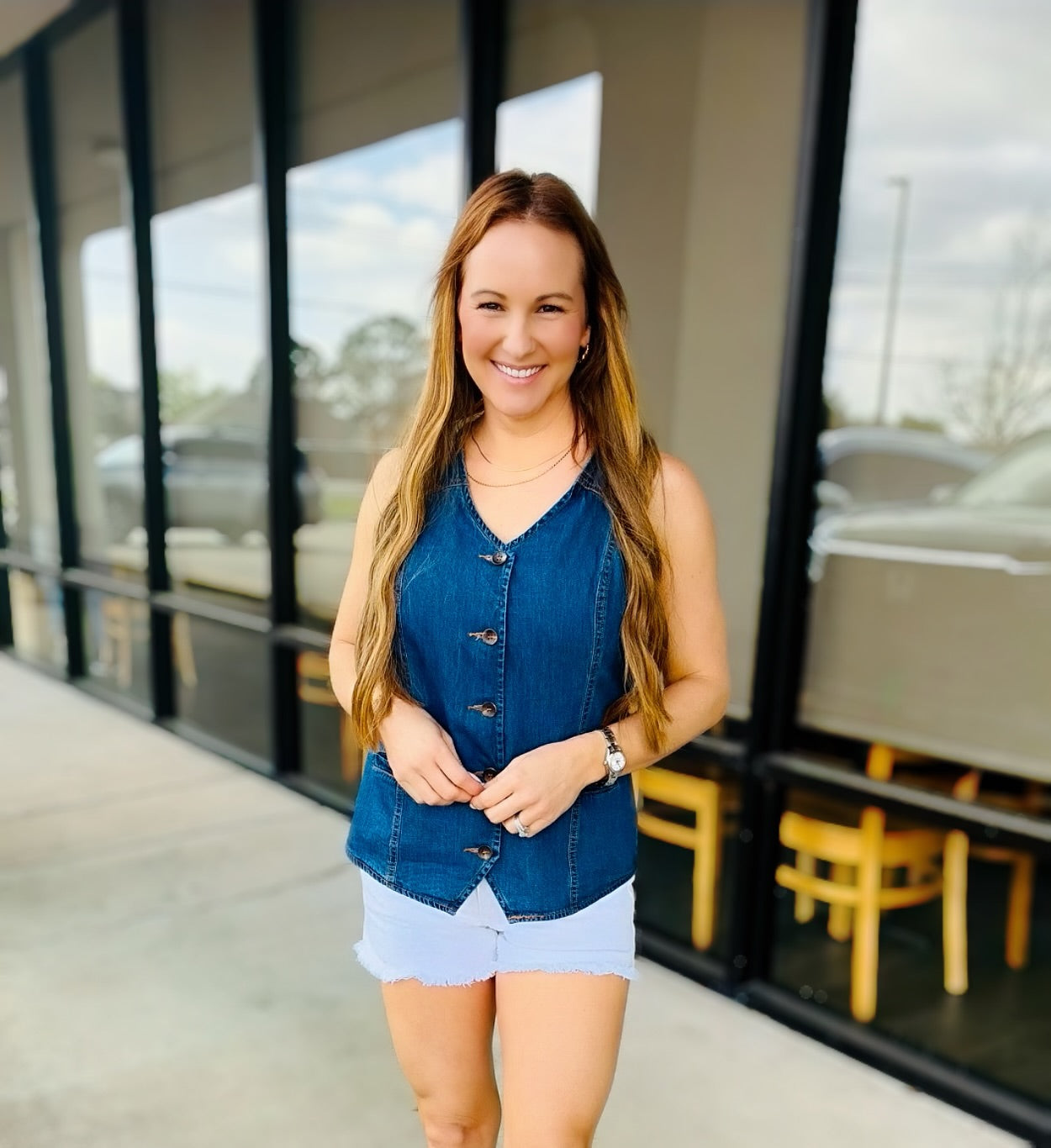 DENIM VEST TOP 0212