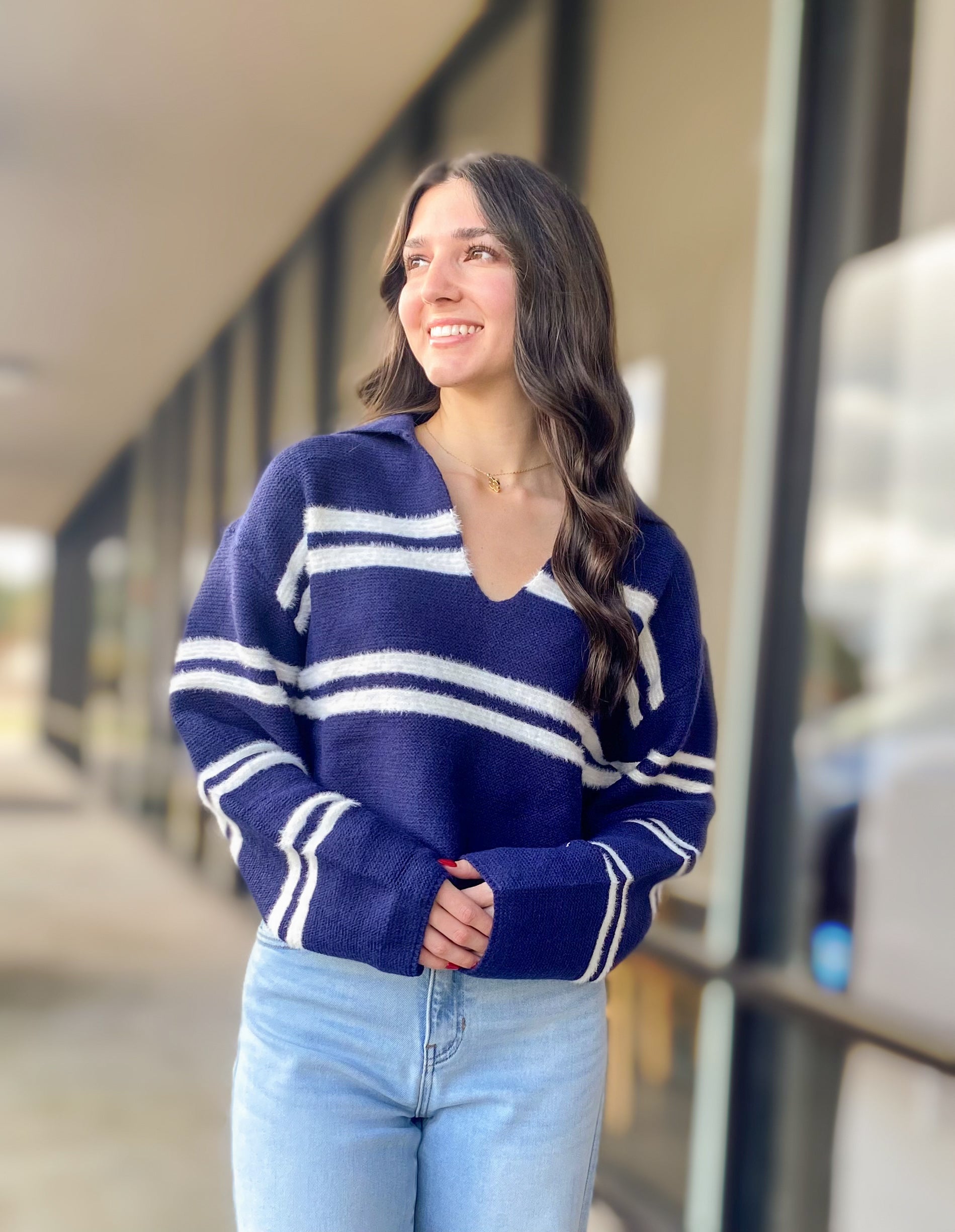 STRIPED SWEATER TOP 7393