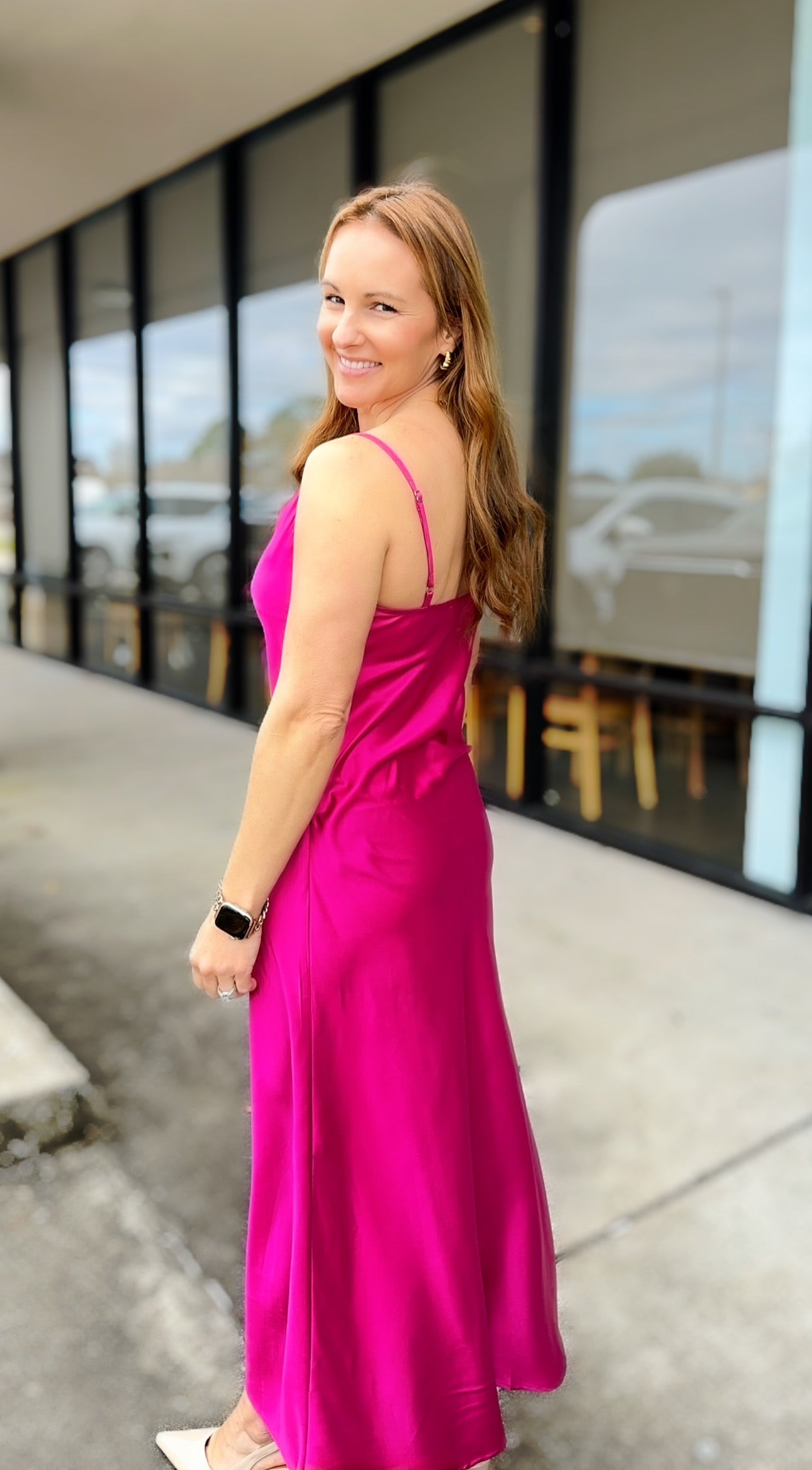 SATIN MIDI DRESS 2617