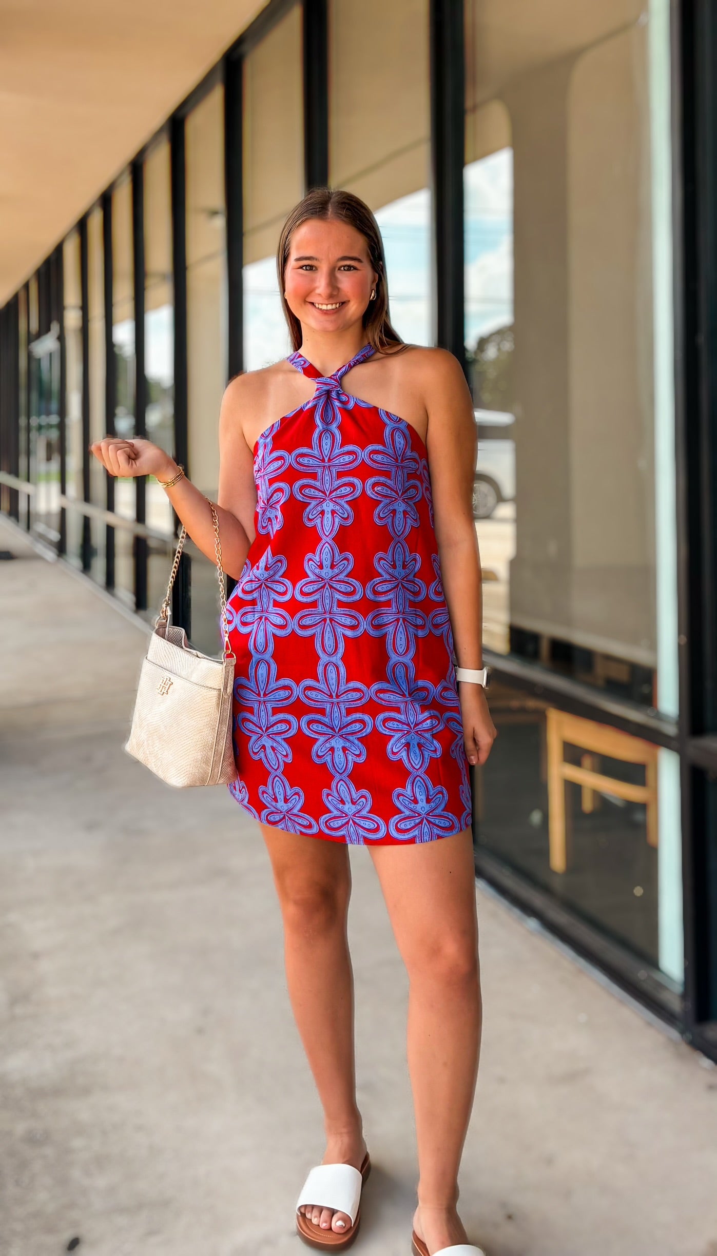 RORY FLORAL HALTER DRESS