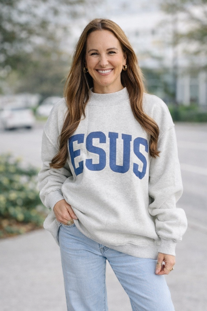 JESUS MOCK NECK SWEATSHIRT