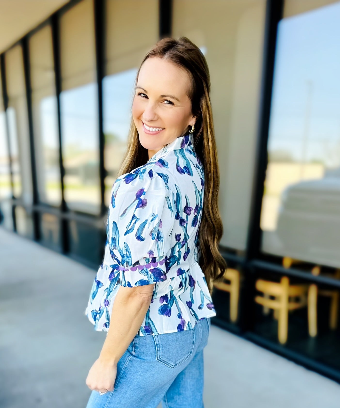 PURPLE PEPLUM TOP 826