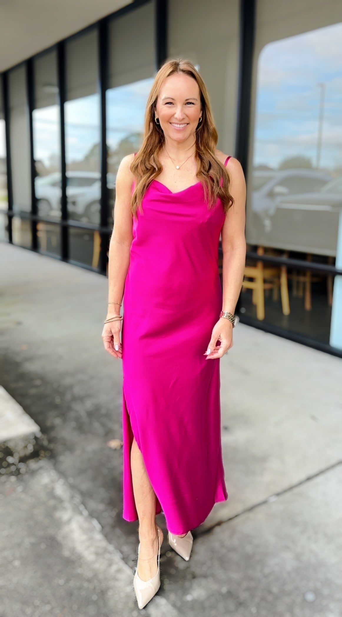 SATIN MIDI DRESS 2617