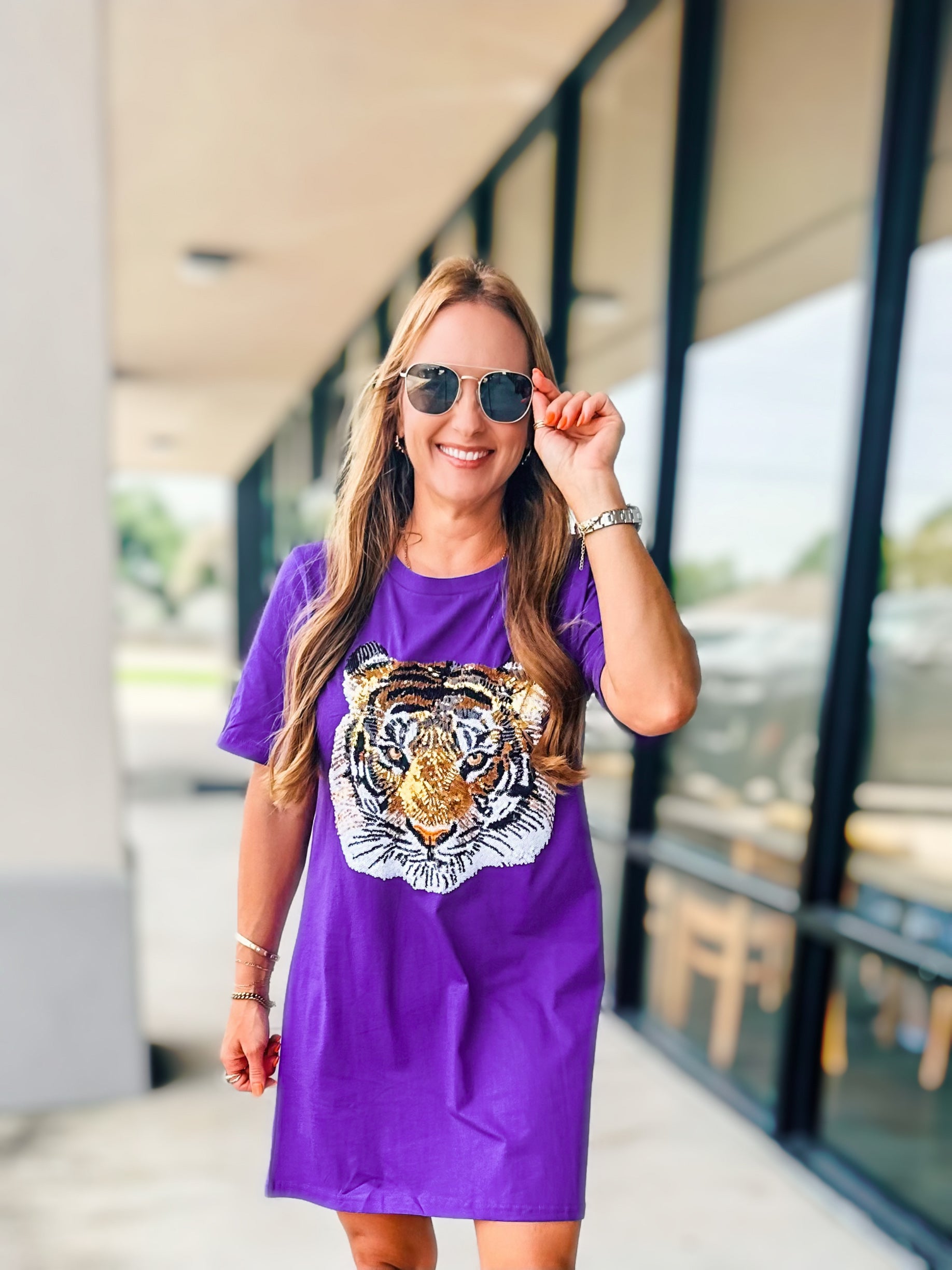 SEQUIN TIGER T-SHIRT DRESS
