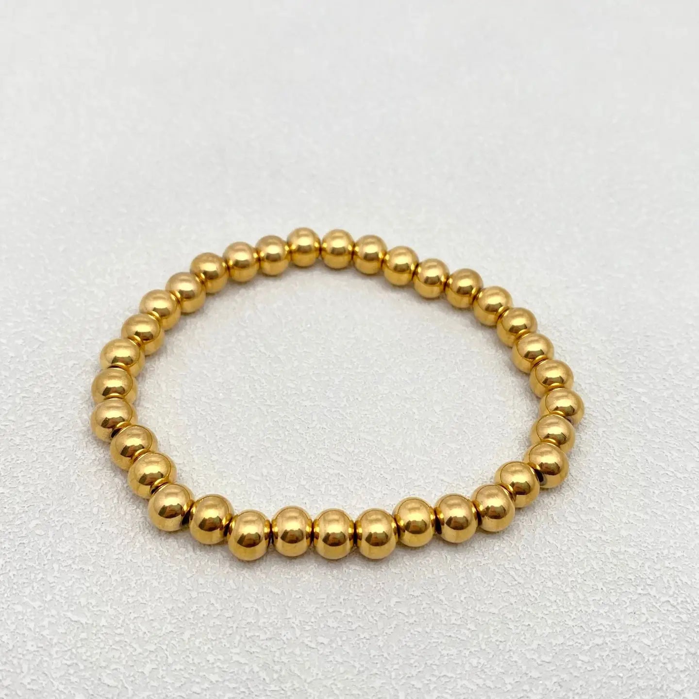 GOLD BEADED BRACELET 6MM