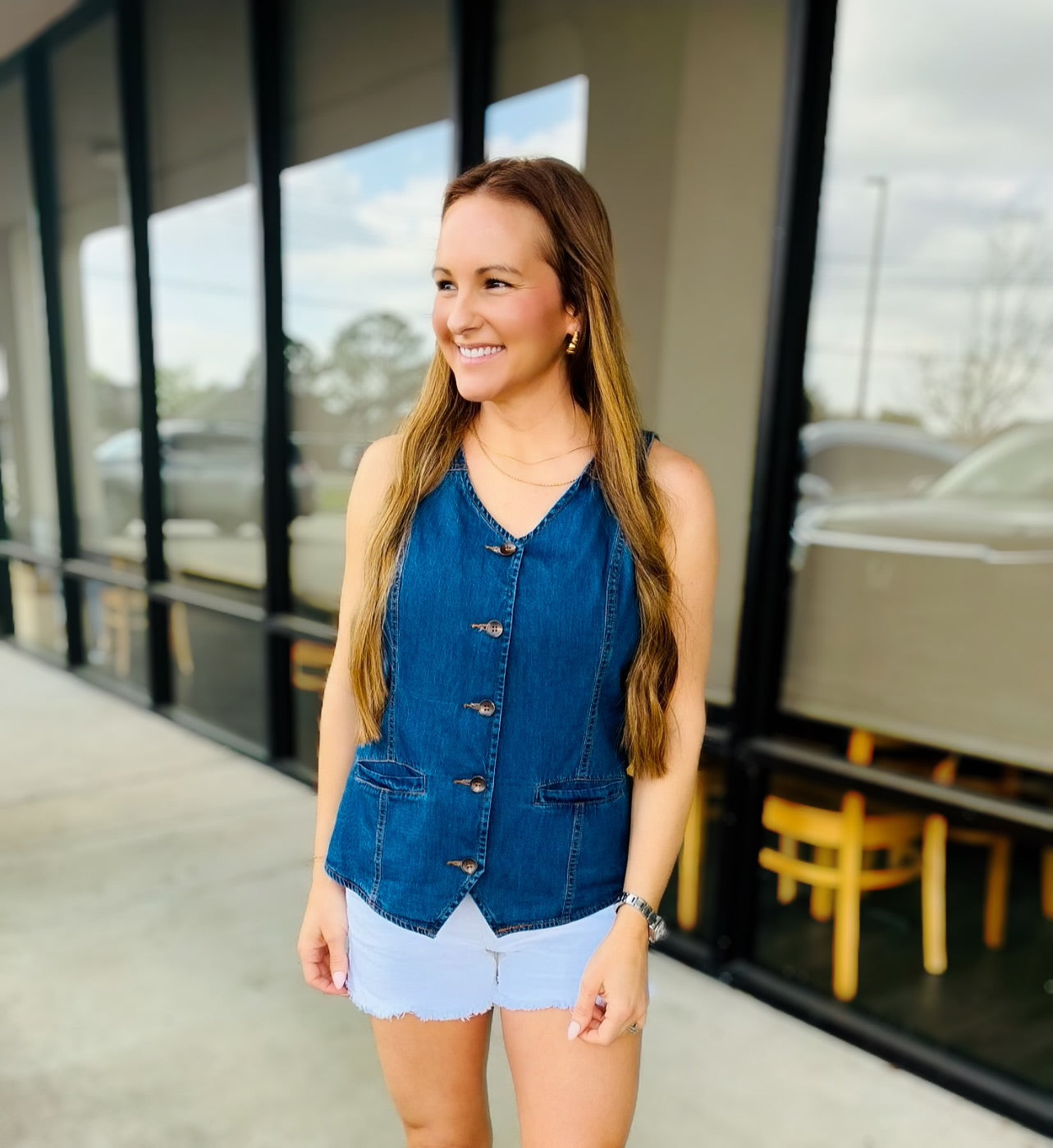 DENIM VEST TOP 0212