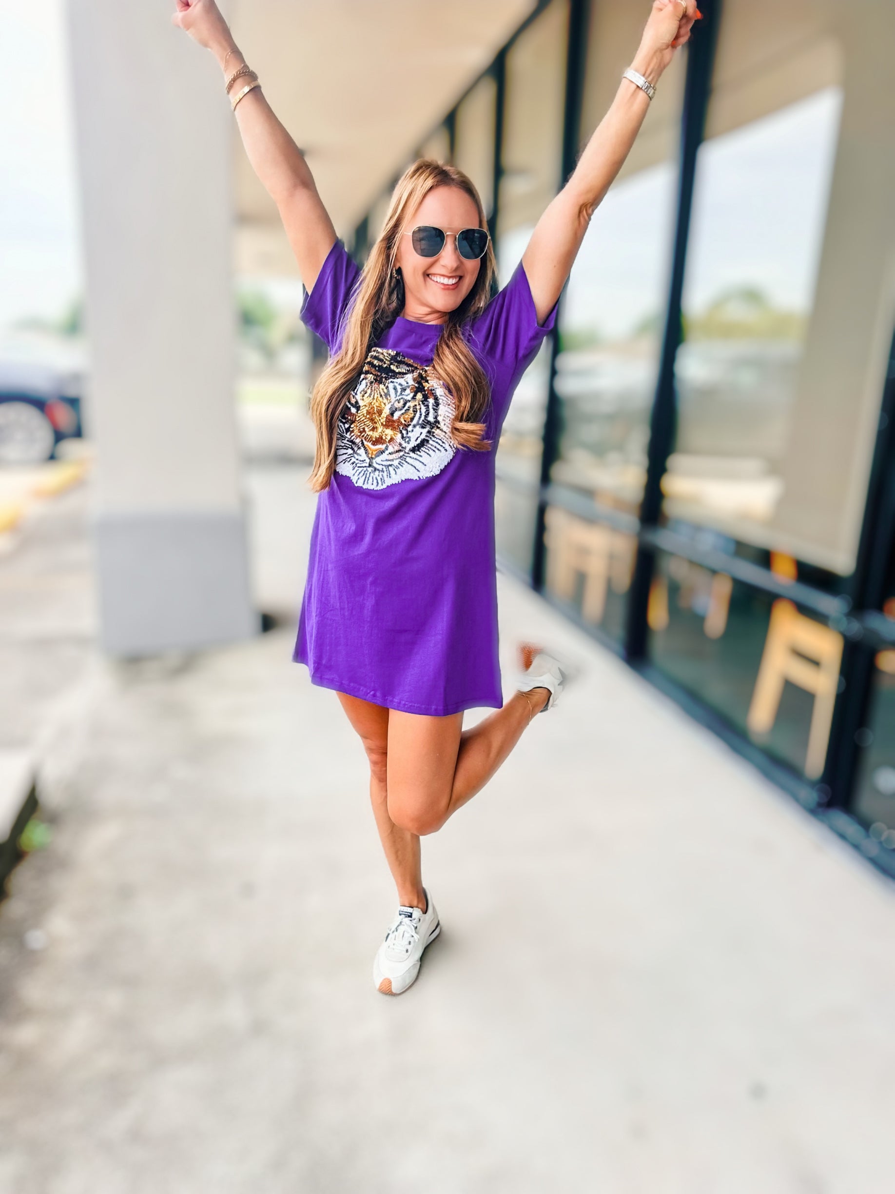 SEQUIN TIGER T-SHIRT DRESS