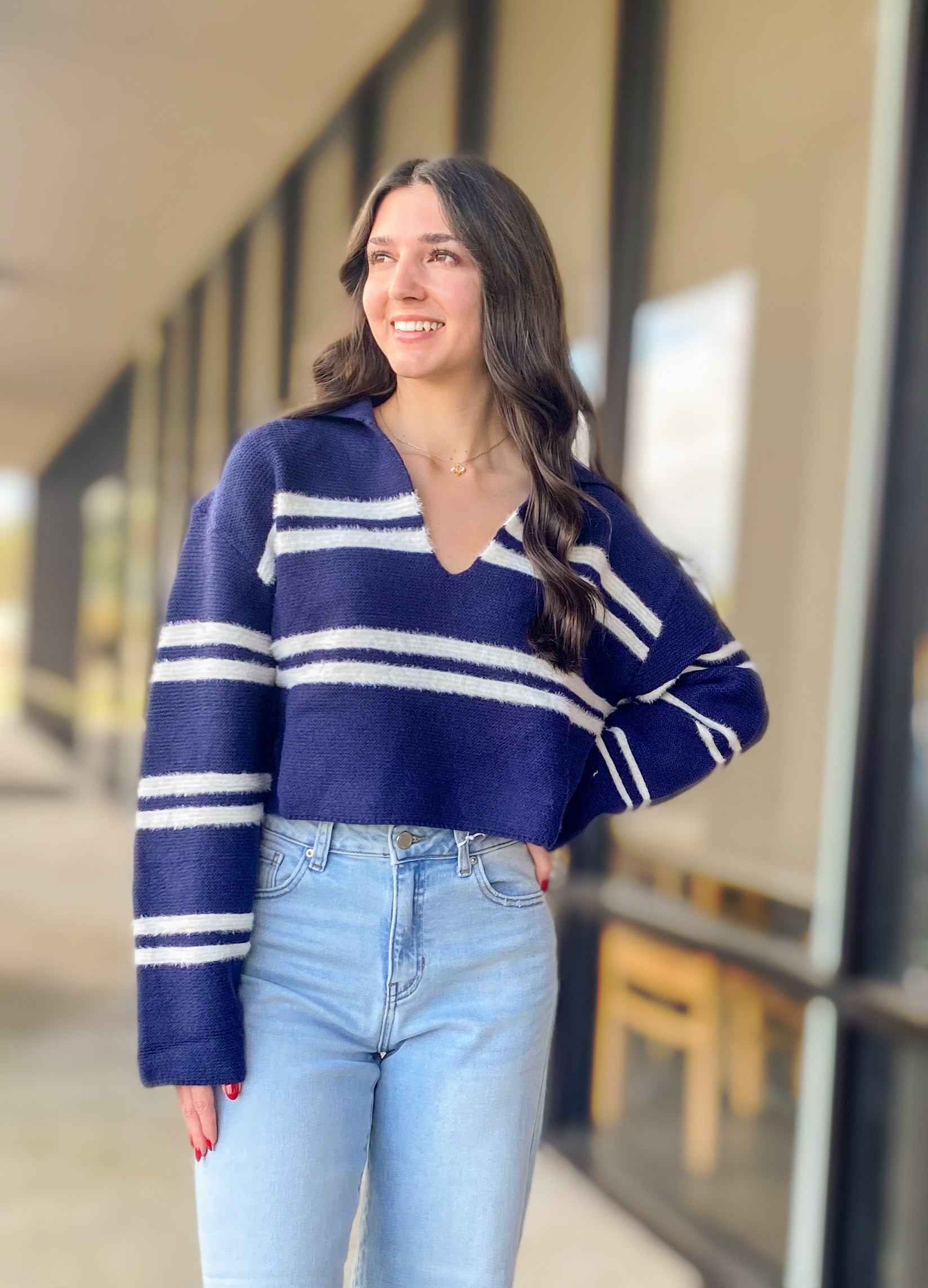 STRIPED SWEATER TOP 7393