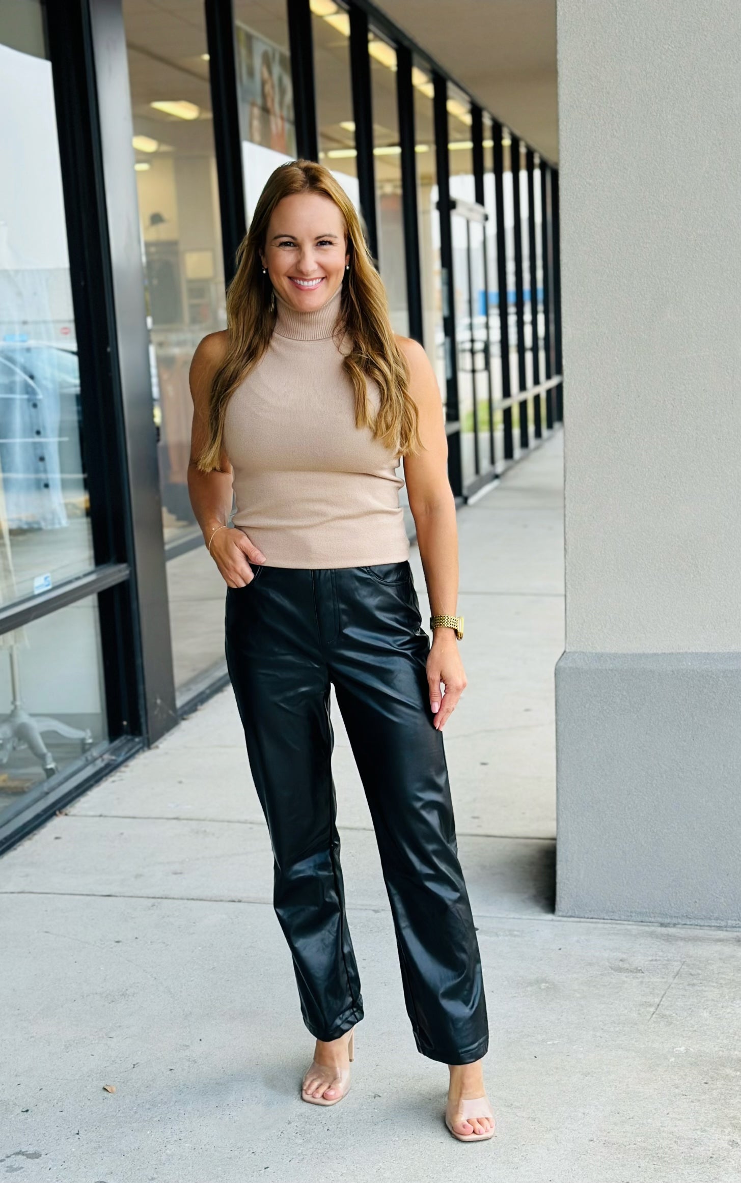 STRAIGHT LEG LEATHER PANTS 2316