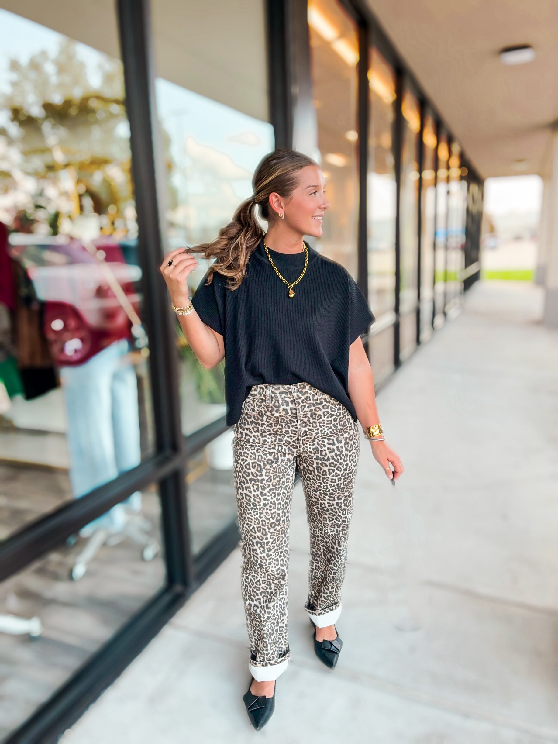LEOPARD HIGH RISE JEAN