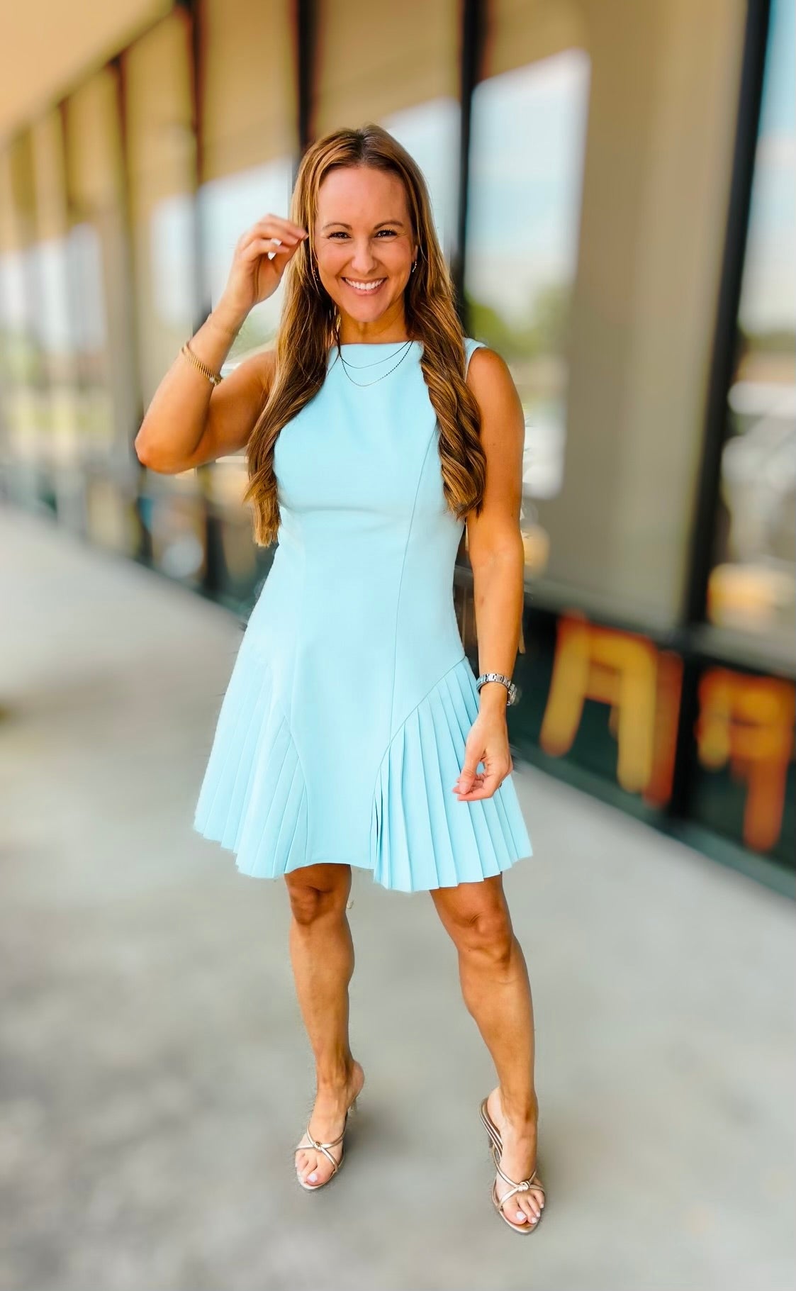 PLEATED SKIRT DRESS