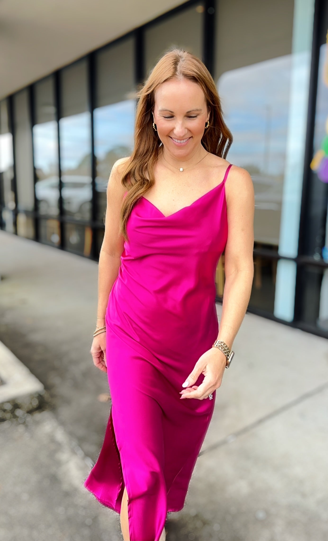 SATIN MIDI DRESS 2617