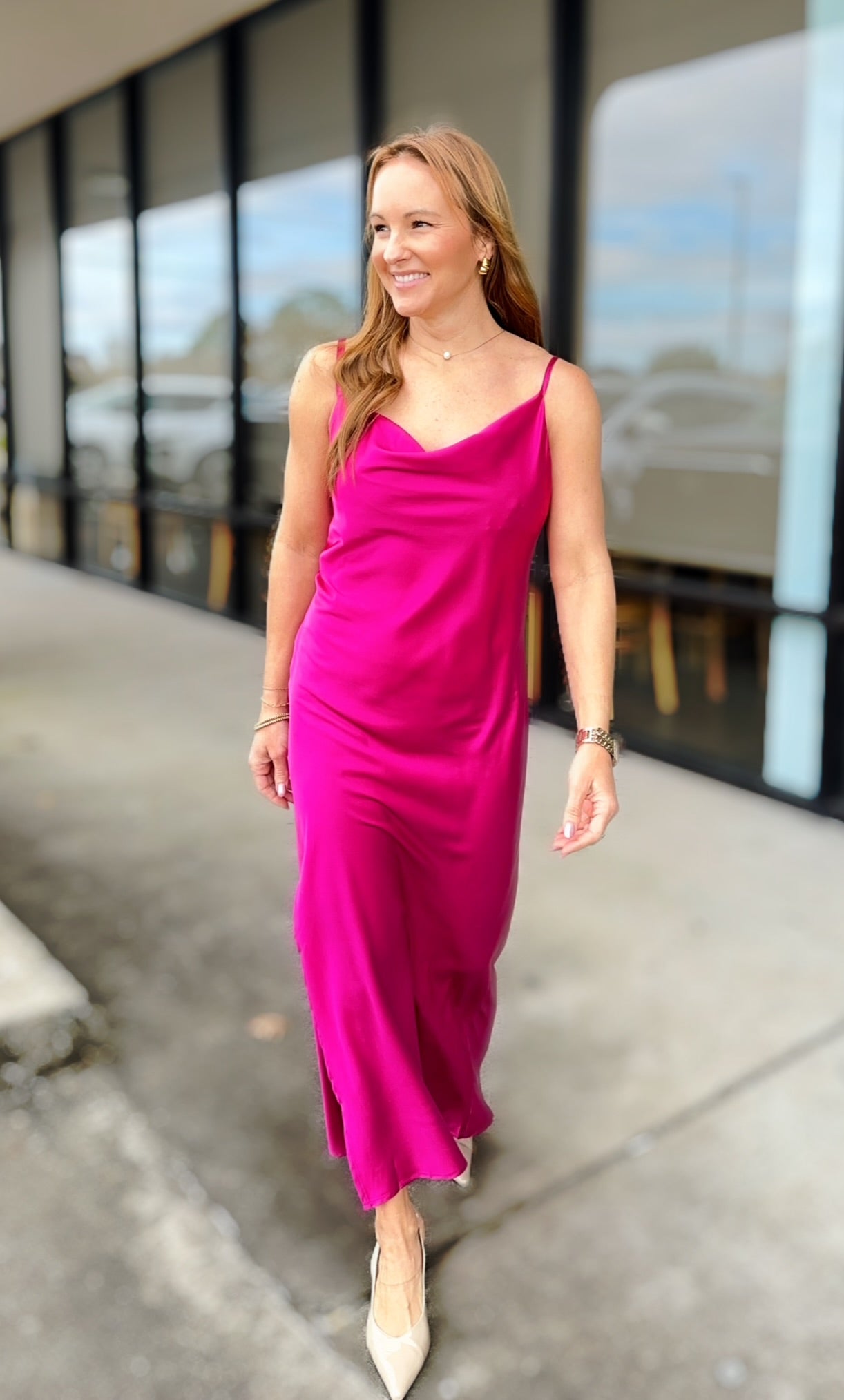 SATIN MIDI DRESS 2617
