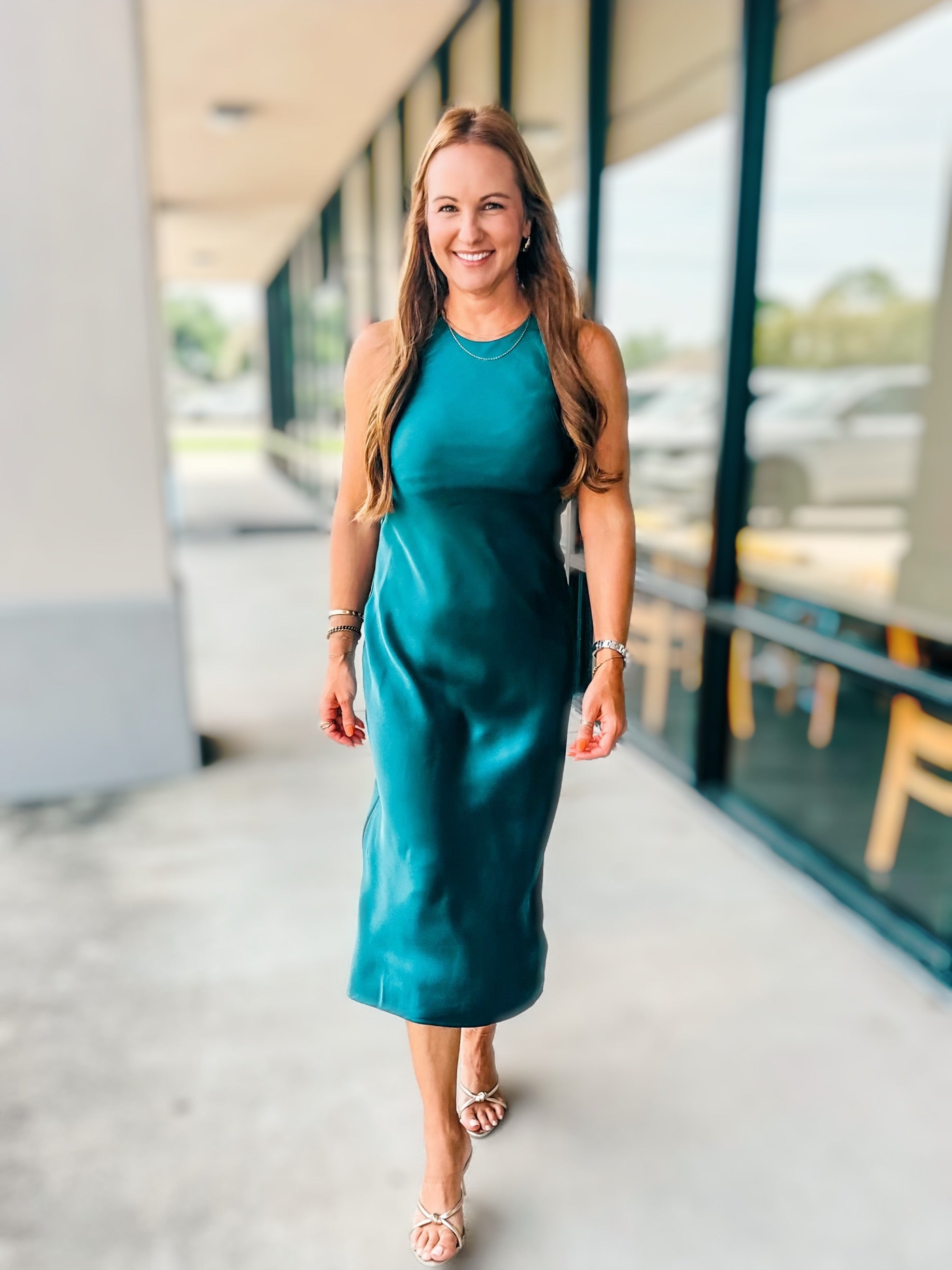 SATIN MIDI DRESS