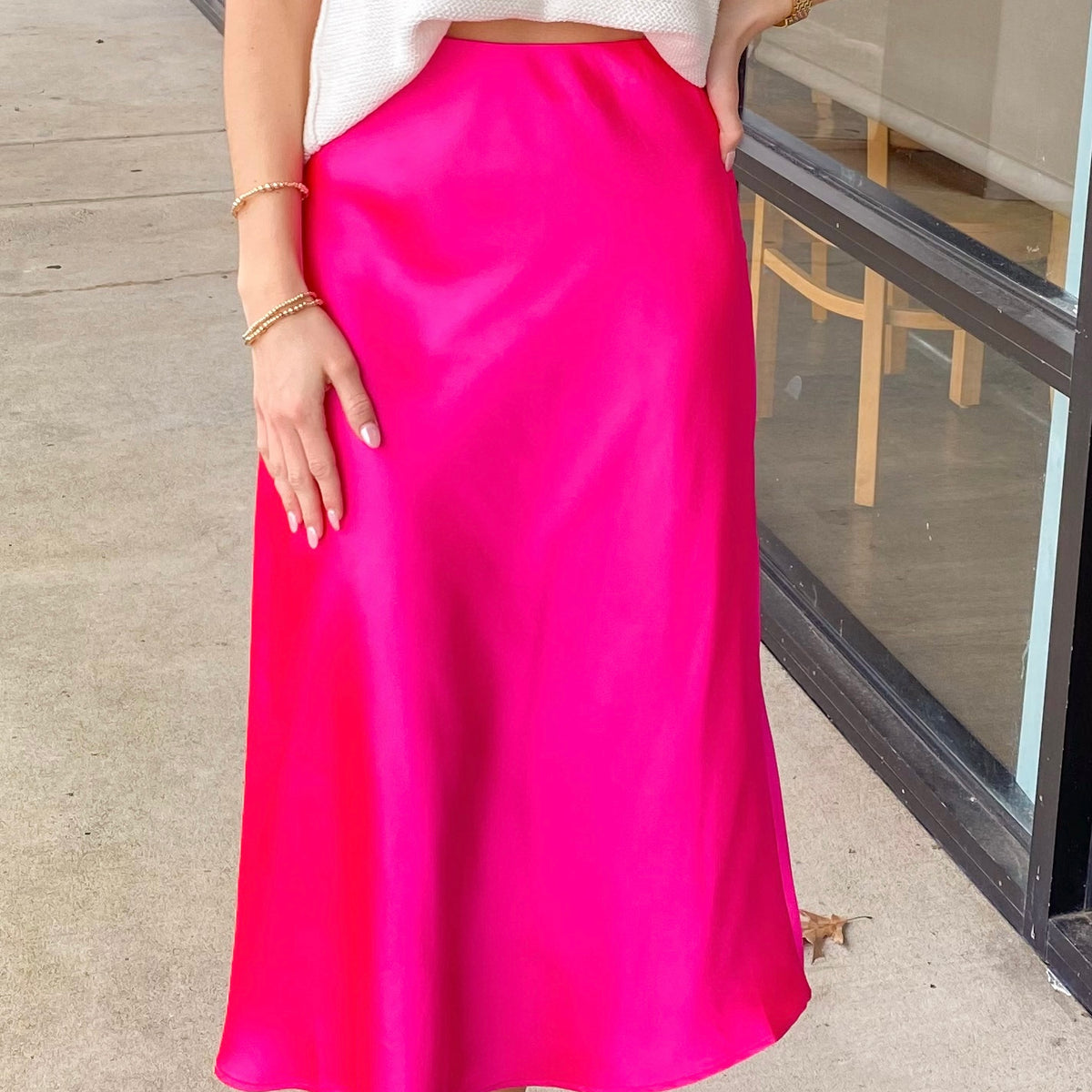 SATIN MIDI SKIRT 7030